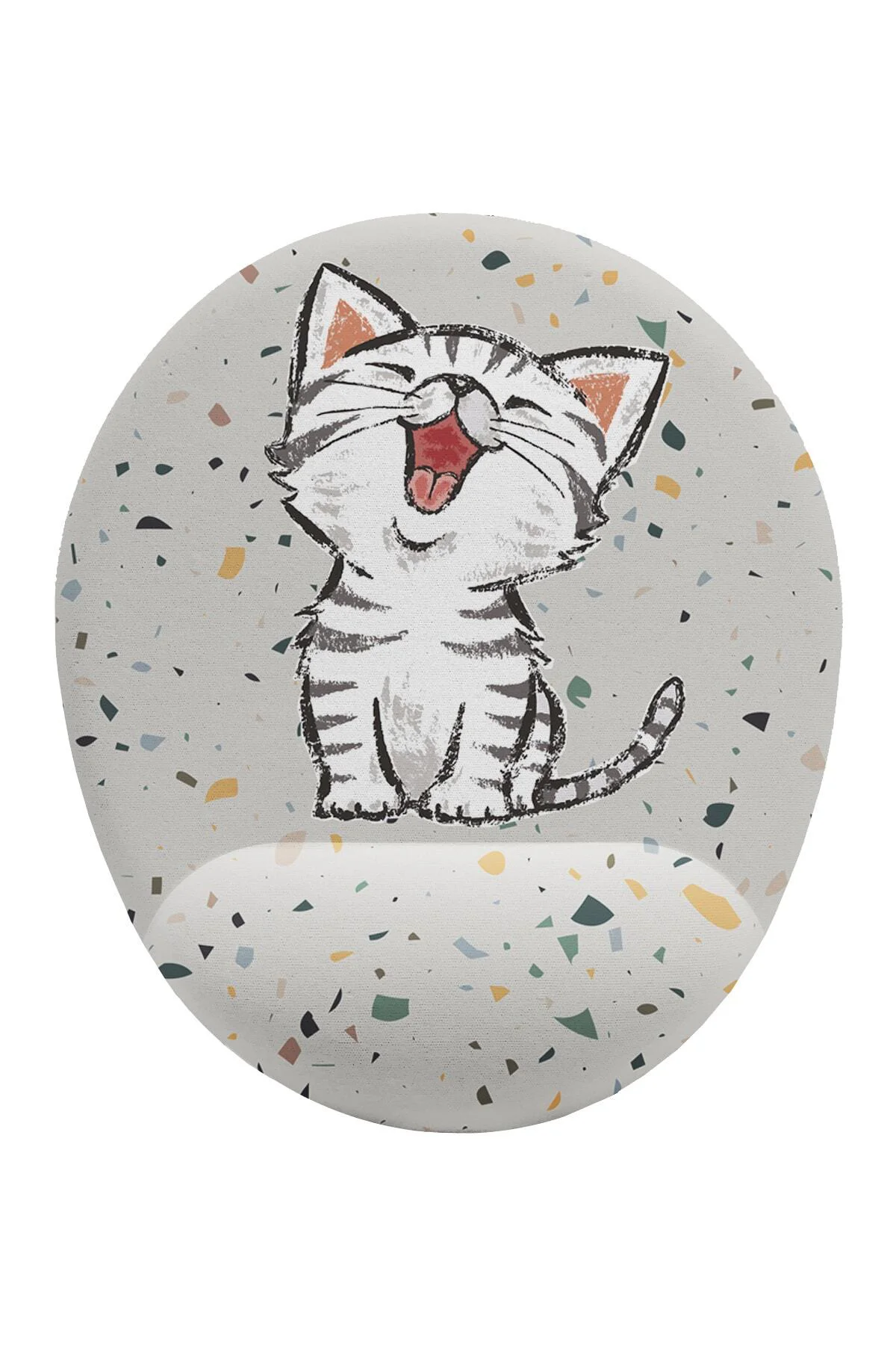 Minik Sevimli Kedi Bilek Destekli Mouse Pad Ergonomik Kaymaz Taban Mousepad Fare Altlığı