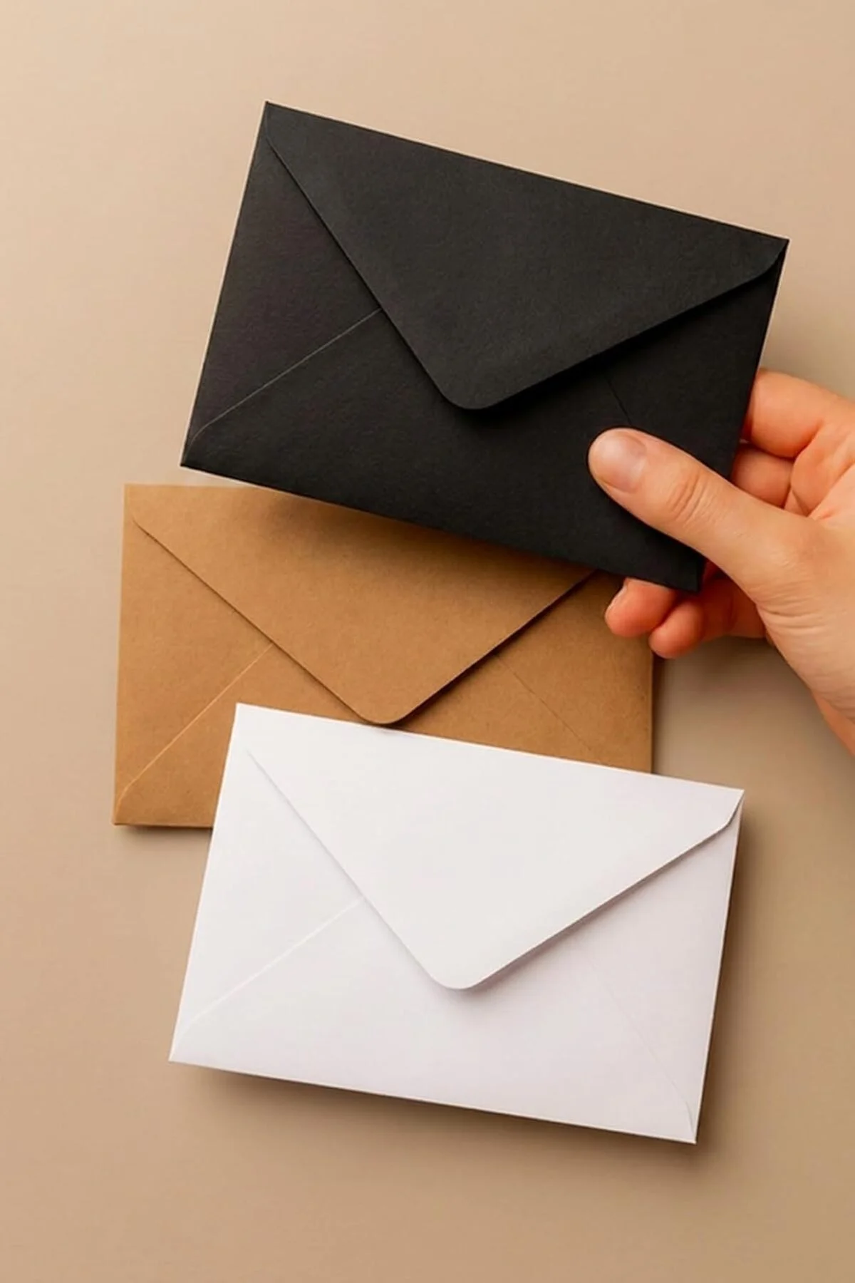 Minik Zarf Seti, 7x9 Cm 15 Adet (KRAFT-KREM-SİYAH)