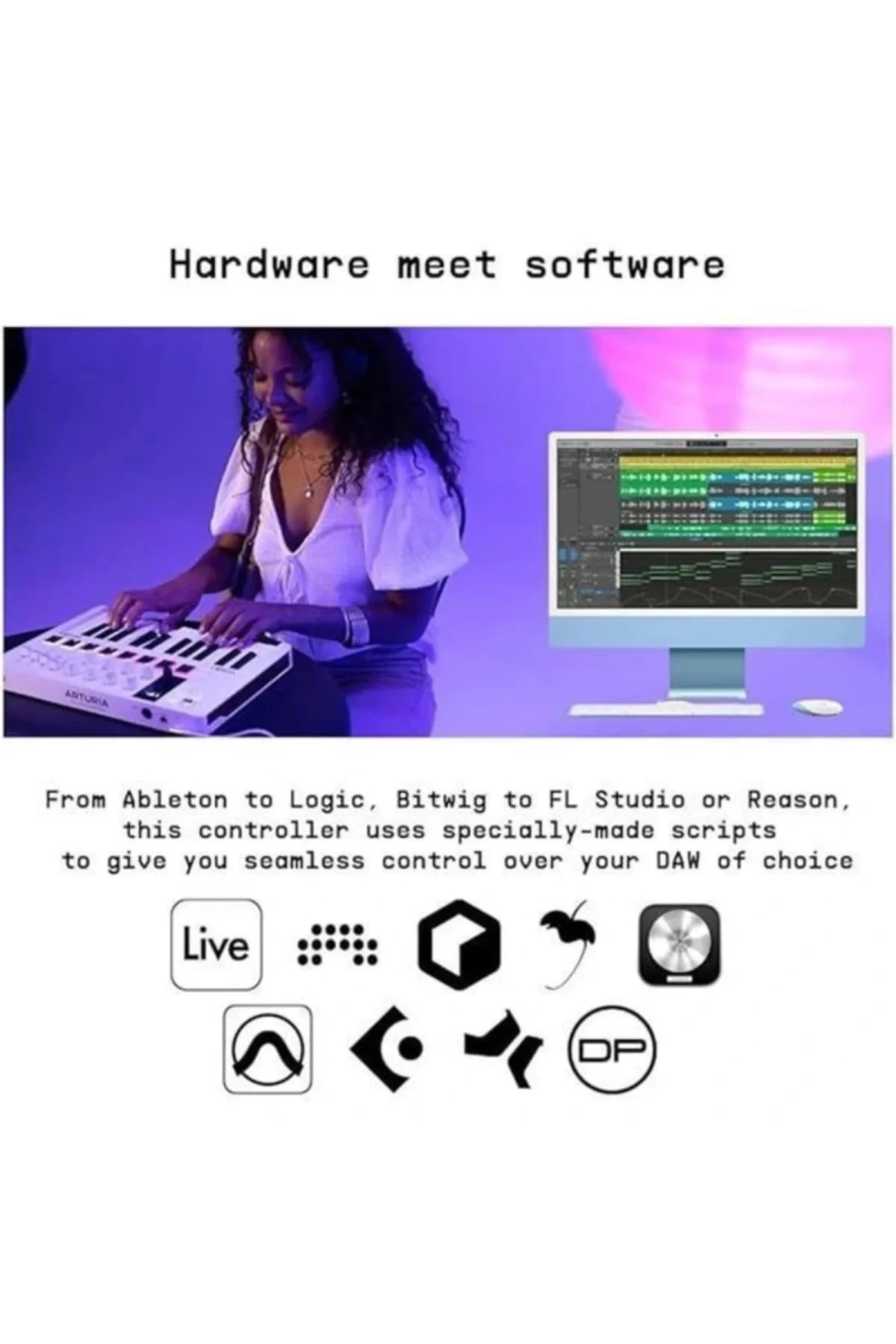 MiniLab 3 Müzik üretimi için evrensel MIDI kontrol cihazı, hepsi bir arada yazılım paketi