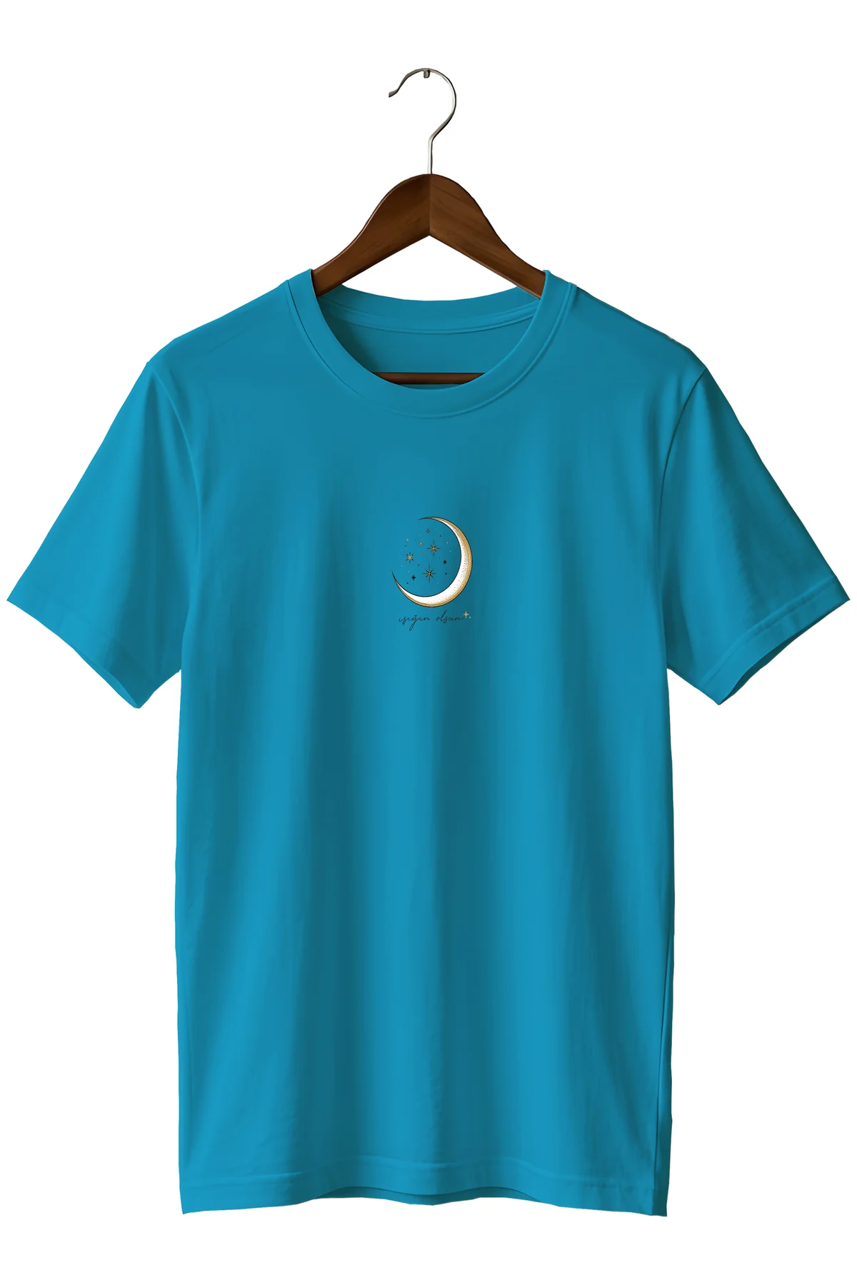Minimal Hilal ve Yıldız Baskılı Unisex T-Shirt Bisiklet Yaka Pamuklu Günlük Basic Tişört Minimal Hilal ve Yıldız Baskılı Unisex T-Shirt Bisiklet Yaka Pamuklu Günlük Basic Tişört