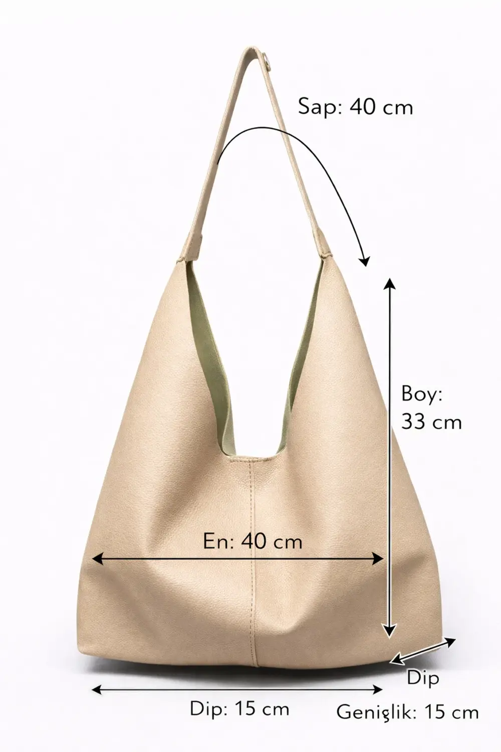 Minimal Kapaklı Natural Deri iç astarlı omuz çantası OMUZ ÇANTASI