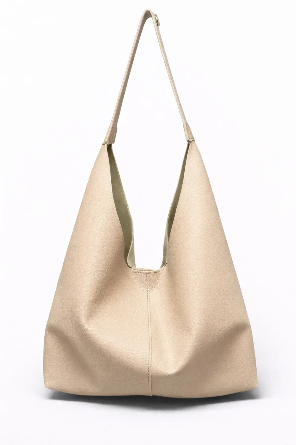 Minimal Kapaklı Natural Deri iç astarlı omuz çantası OMUZ ÇANTASI