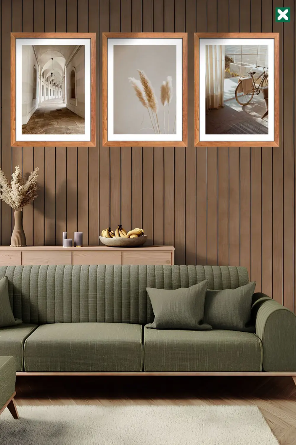 Minimal Style 3'lü Set Çerçeve Görünümlü Modern Mdf Tablo