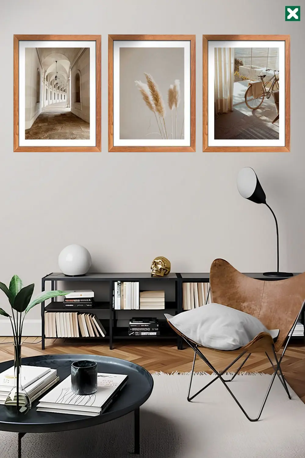 Minimal Style 3'lü Set Çerçeve Görünümlü Modern Mdf Tablo