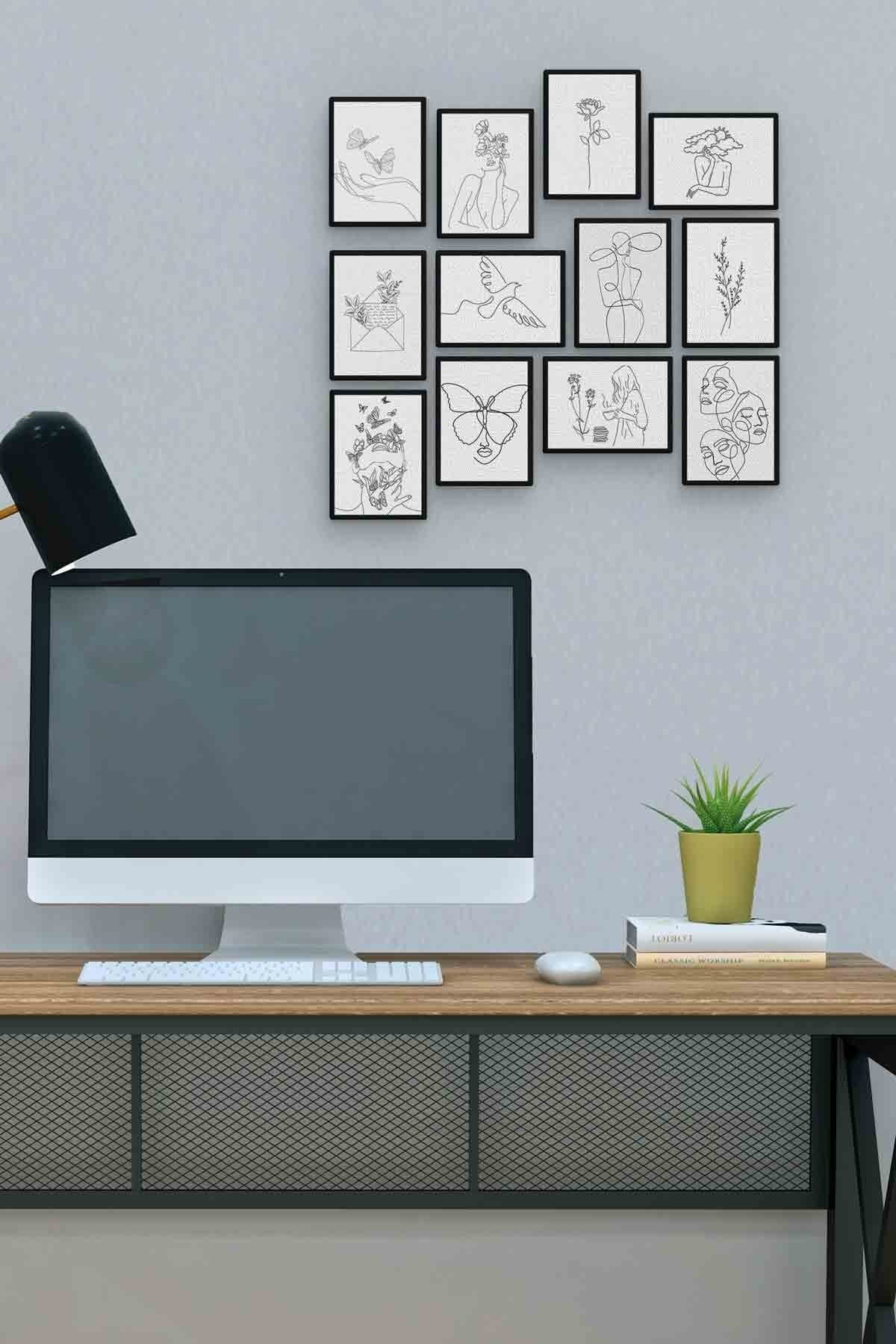 Minimal Tasarım 12 Parça Mdf (ahşap) Tablo Ofis Boyu 