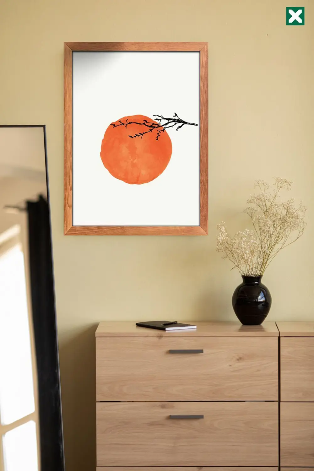 Minimalist Bohemian Duvar Sanatı 3'lü Set, Çerçeve Görünümlü Mode