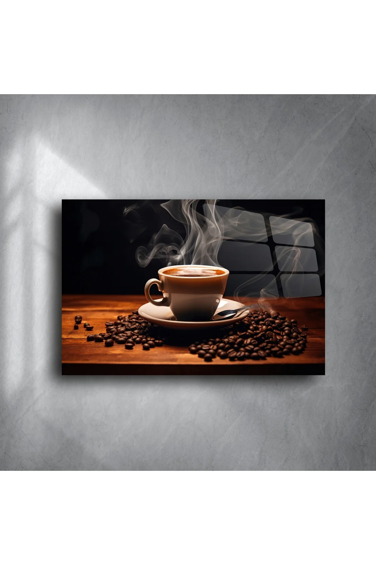 Minimalist Kahve Temalı Cam Duvar Tablosu Minimalist Kahve Temalı Cam Duvar Tablosu