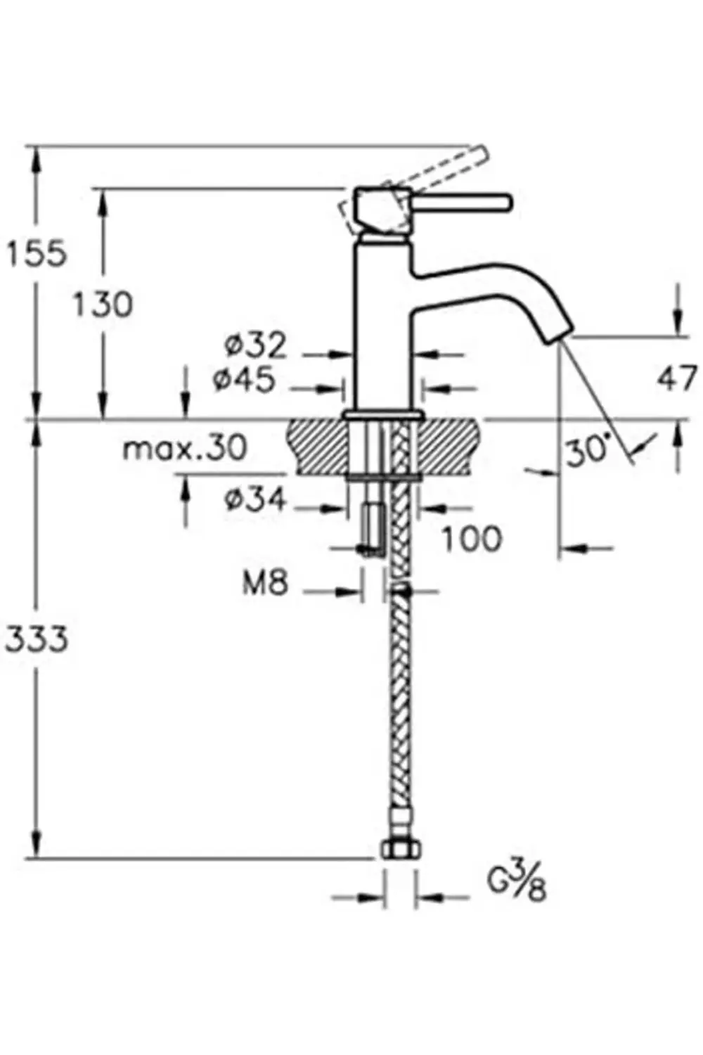 Minimax S A41579 Lavabo Musluğu, Krom 1155328