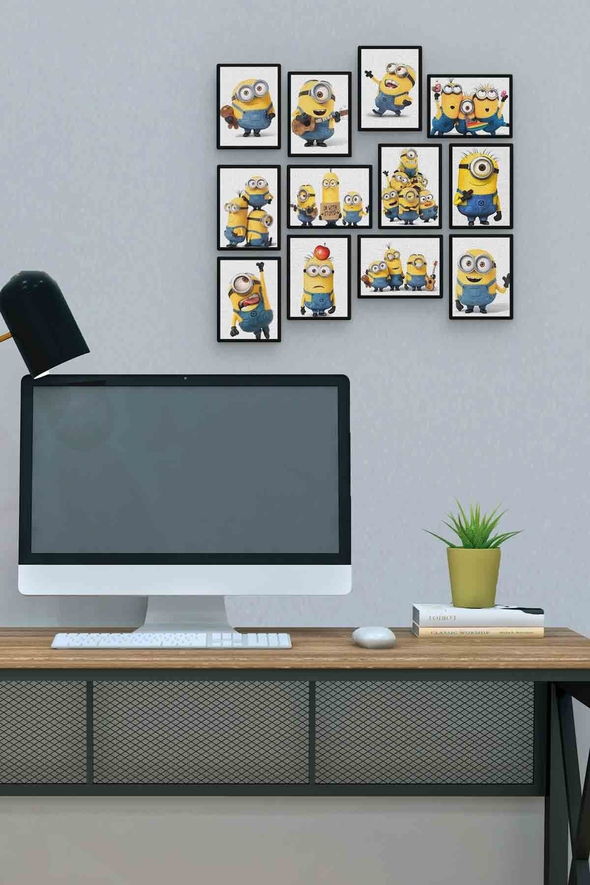 Minions 12 Parça Mdf (ahşap) Tablo Ofis Boyu 