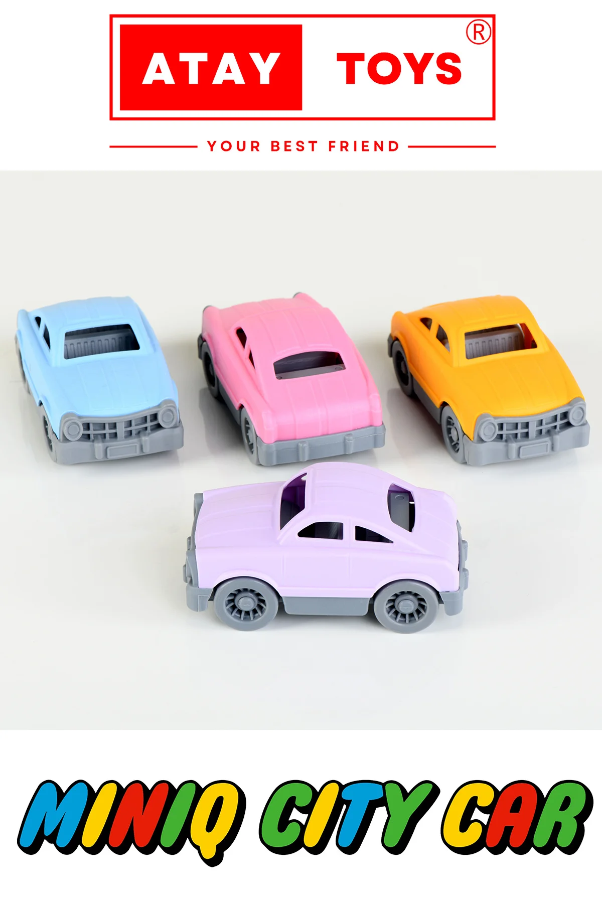 MINIQ CITY CAR AUTO PASTEL 4’LÜ SET OYUNCAK ARABA