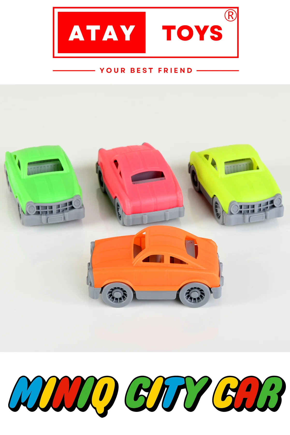 MINIQ CITY CAR AUTO NEON 4’LÜ SET OYUNCAK ARABA