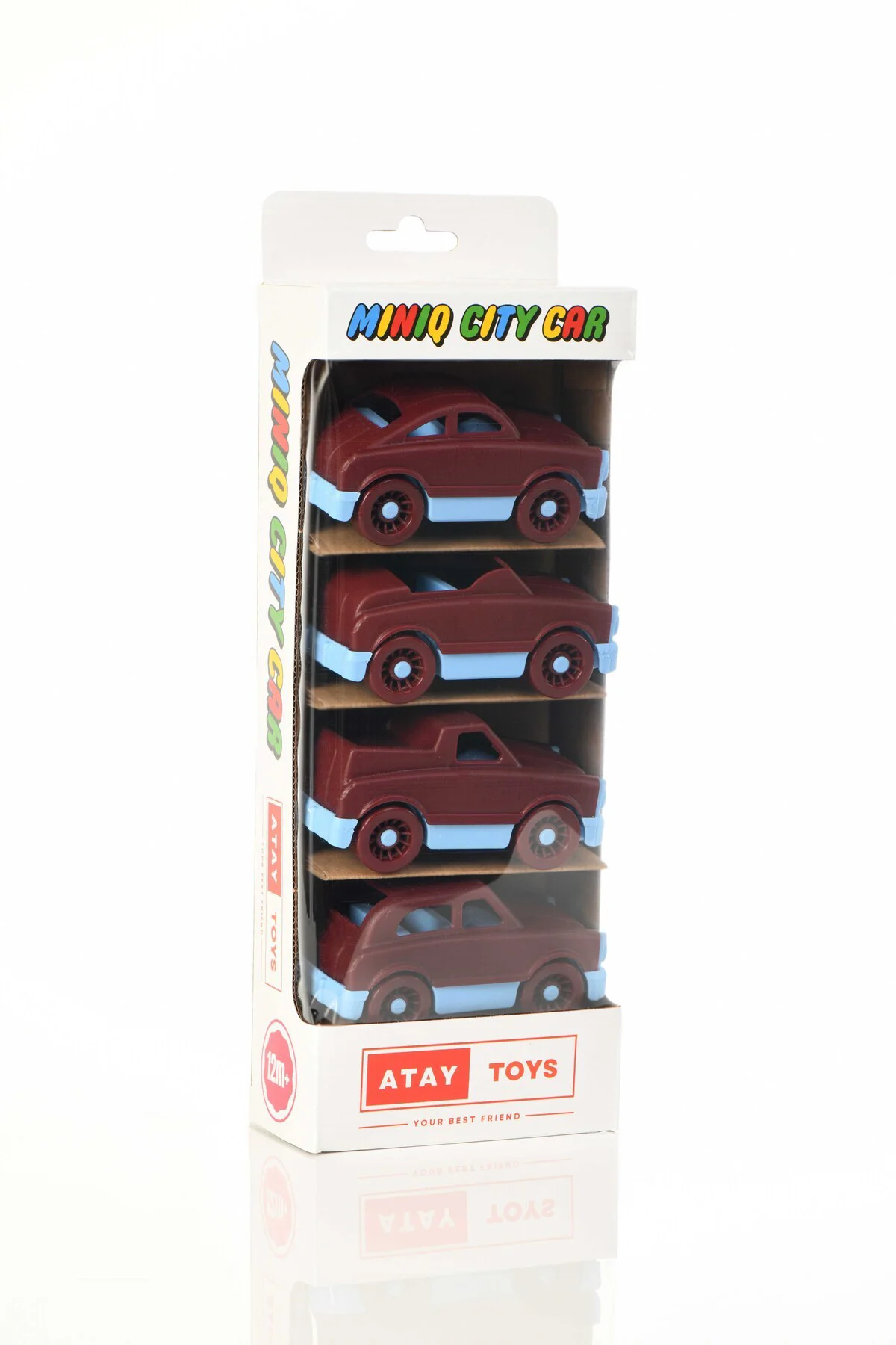 MINIQ CITY CAR BORDO MAVİ MIX 4’LÜ SET OYUNCAK ARABA