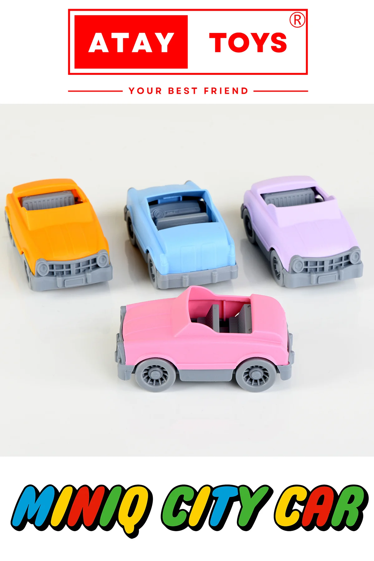 MINIQ CITY CAR CABRIO PASTEL 4’LÜ SET OYUNCAK ARABA