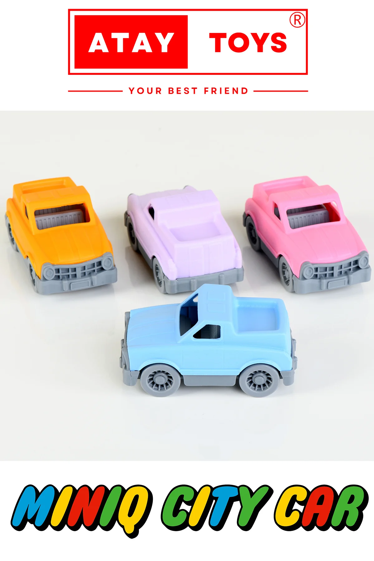 MINIQ CITY CAR PICKUP PASTEL 4’LÜ SET OYUNCAK ARABA