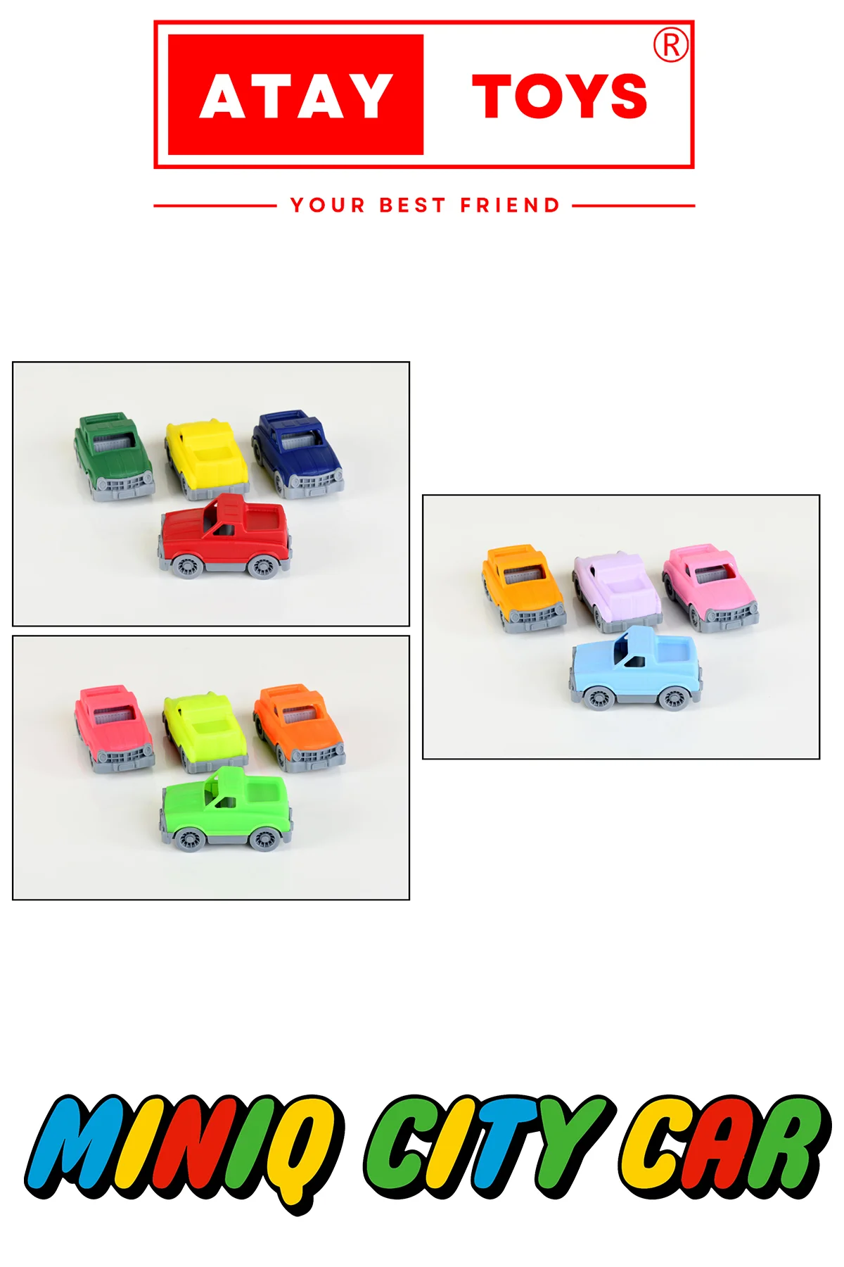 MINIQ CITY CAR PICKUP MIX 12 ADET OYUNCAK ARABA