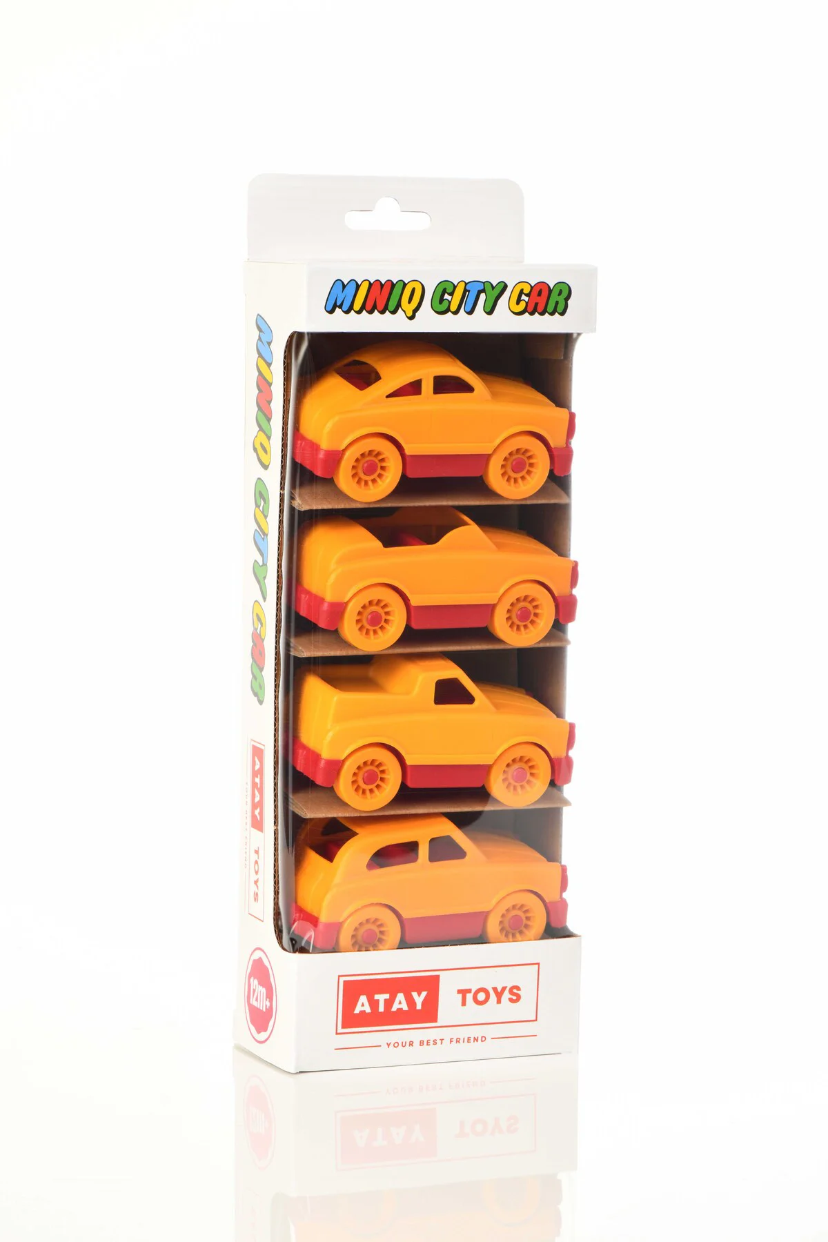 MINIQ CITY CAR SARI KIRMIZI MIX 4’LÜ SET OYUNCAK ARABA