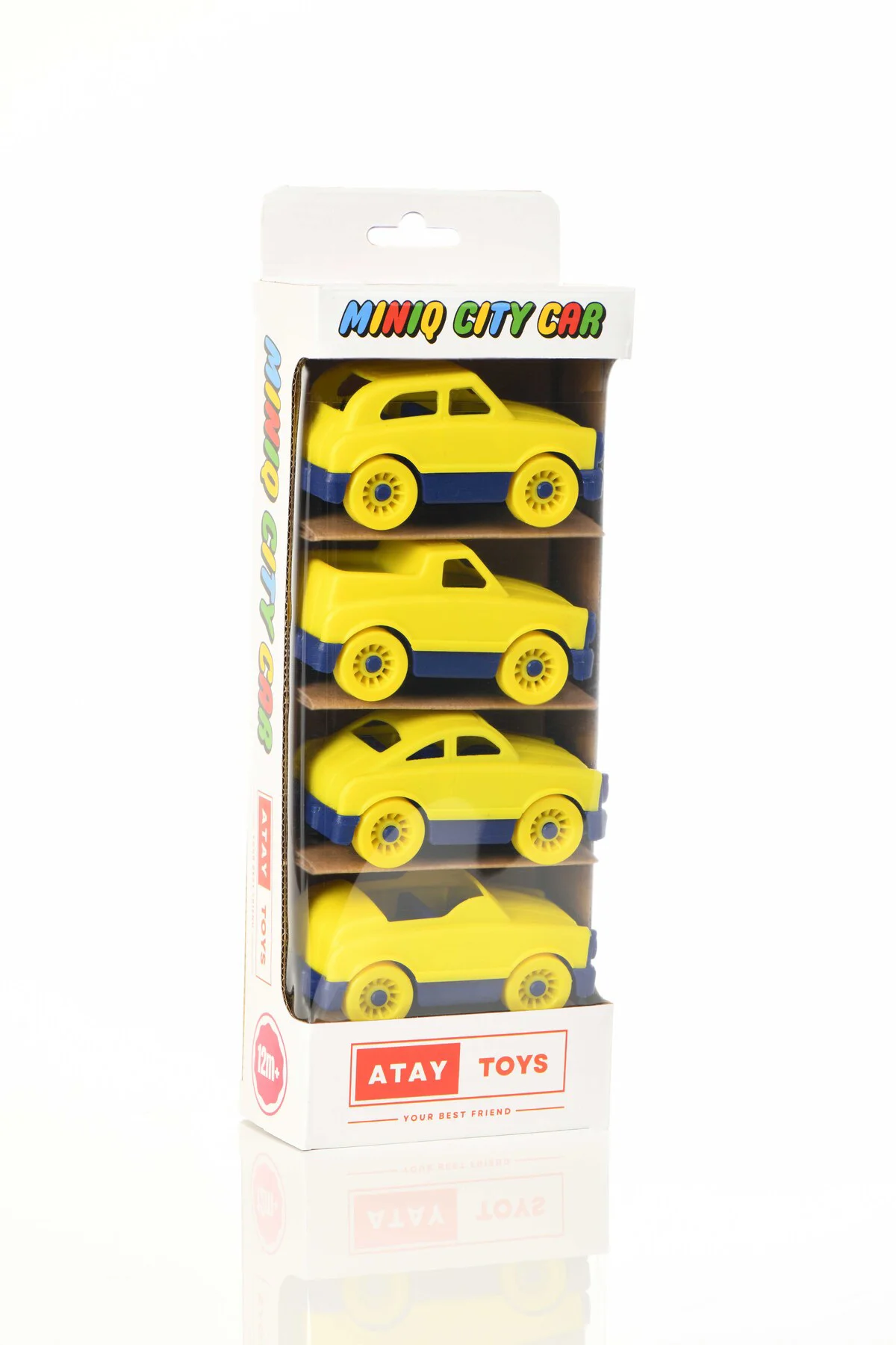 MINIQ CITY CAR SARI LACİVERT MIX 4’LÜ SET OYUNCAK ARABA