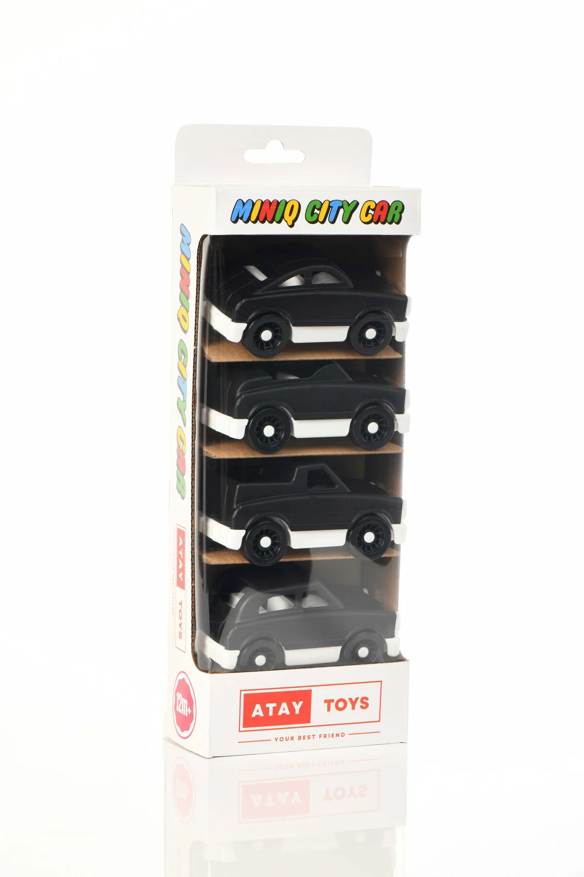 MINIQ CITY CAR SİYAH BEYAZ MIX 4’LÜ SET OYUNCAK ARABA