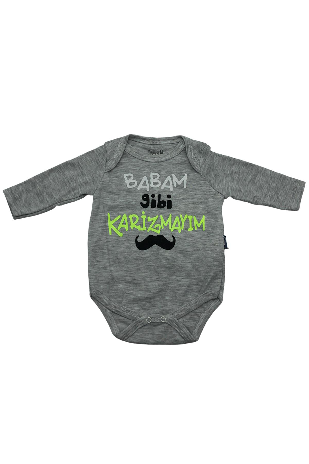 Dear Enika Miniworld Erkek Bebek Karizma Baskılı Lacivert 3'Lü Badi Takımı 1