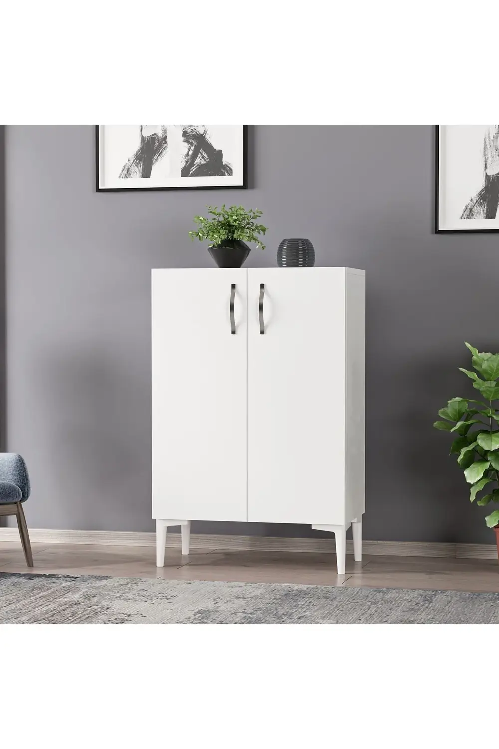 MİNNA 15 CM SEHPA,TV ÜNİTESİ MOBİLYA AYAĞI ( 4 ADET) BEYAZ