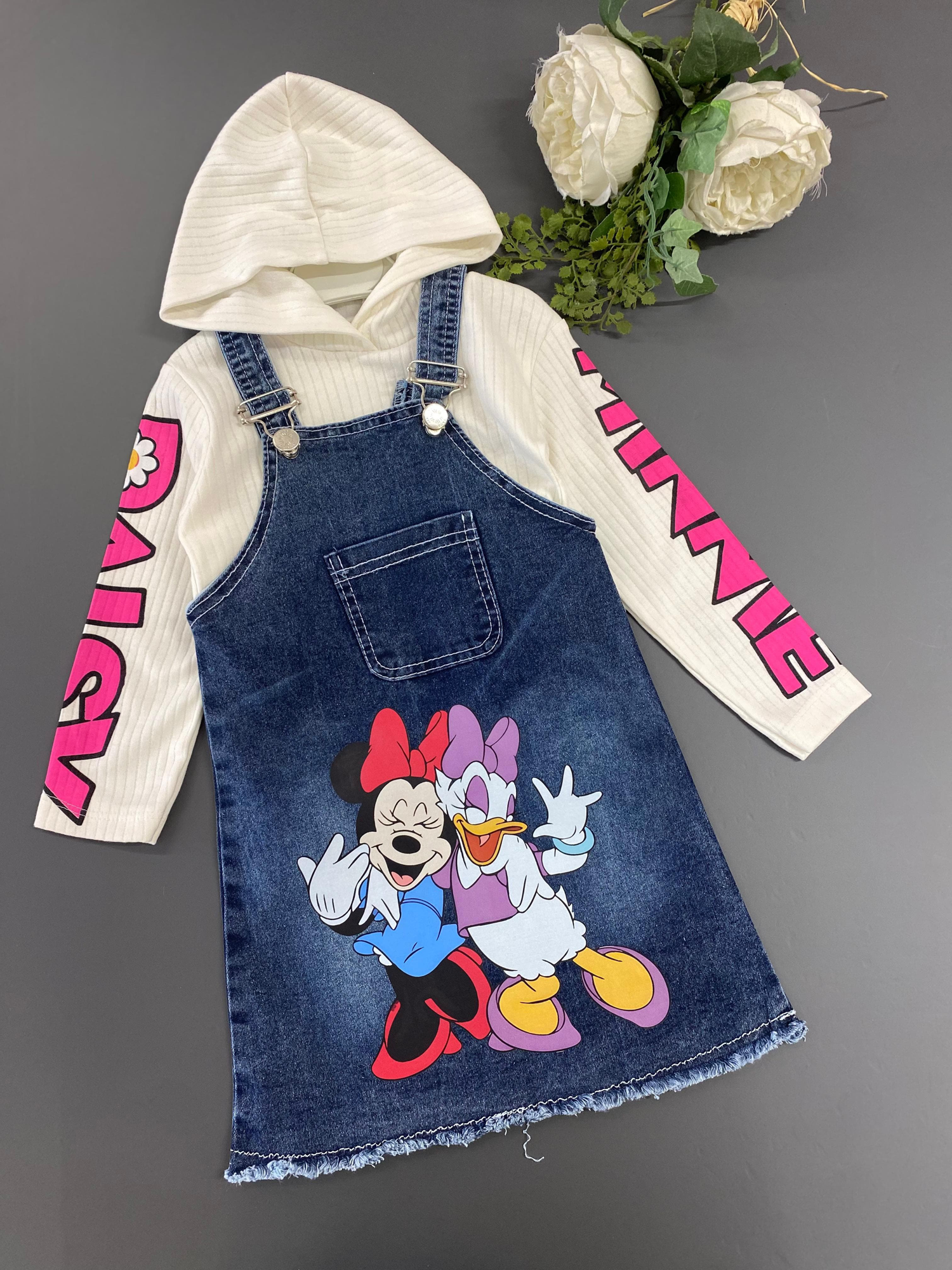 Minnie Desenli Badili Çantalı 2 Li  Kız Çocuk Ayarlanabilir Askıl