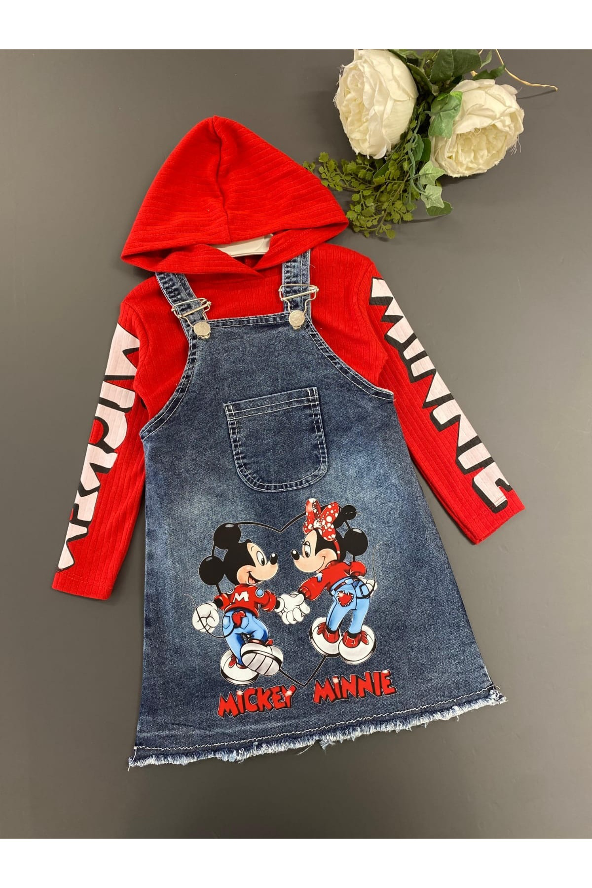 Minnie Desenli Badili Çantalı 2 Li  Kız Çocuk Ayarlanabilir Askıl