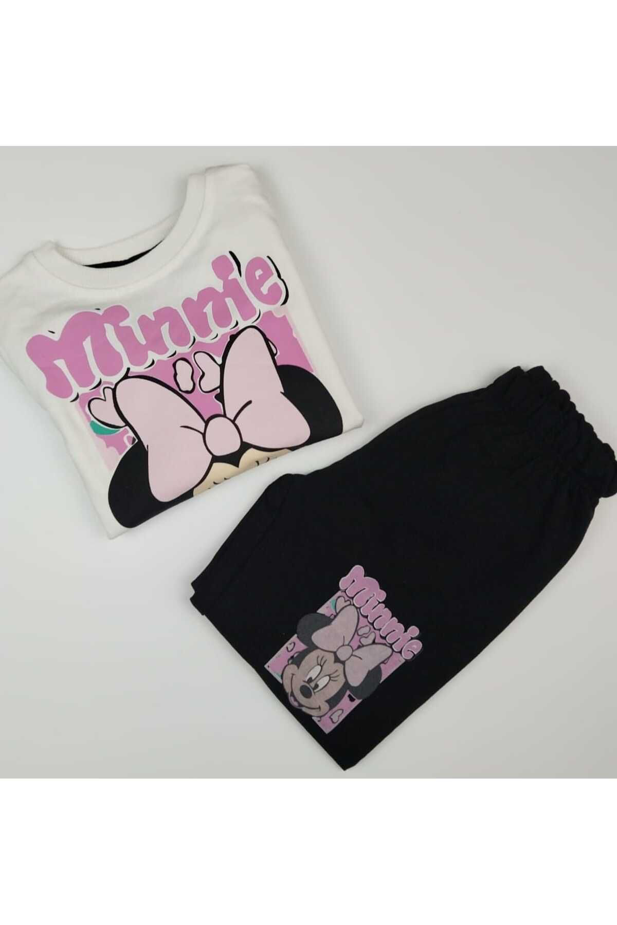 Minnie Mouse Baskılı Kız Çocuk 2'li Takım