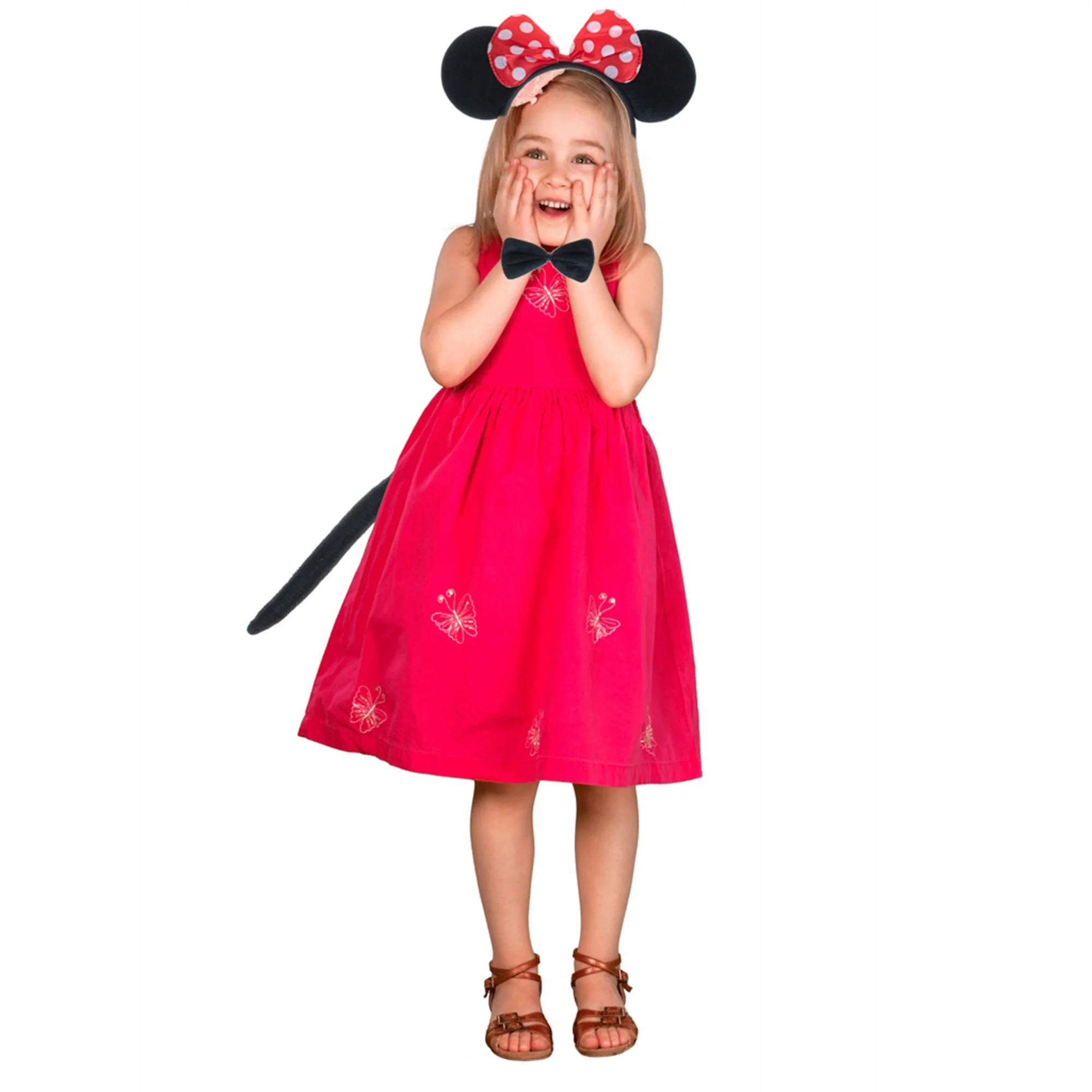 Minnie Mouse Kostüm Seti - Taç Kuyruk Papyon Gösteri Seti | Parti ve Karnaval Aksesuarı