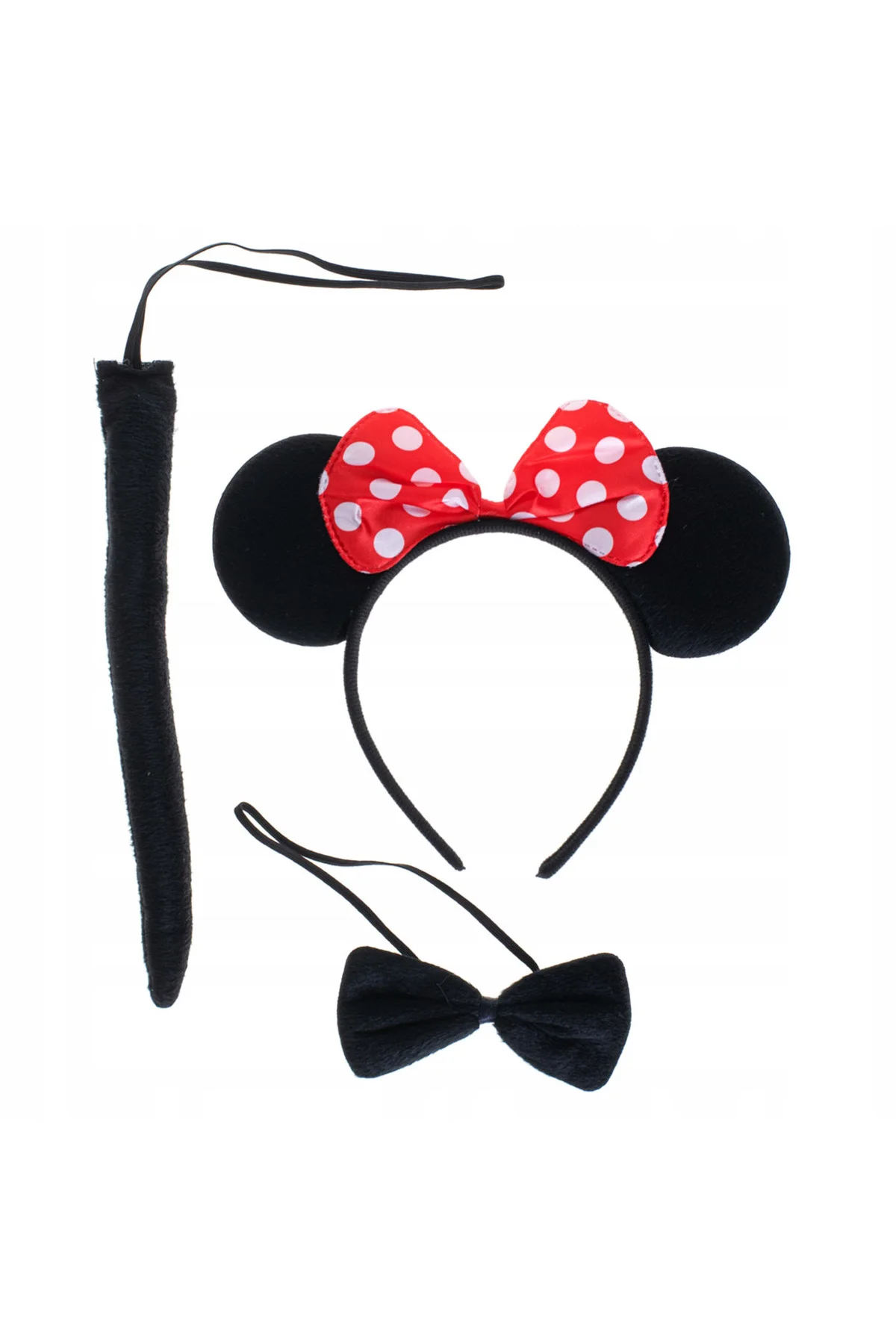 Minnie Mouse Kostüm Seti Taç Kuyruk Papyon Gösteri Seti  GO506089