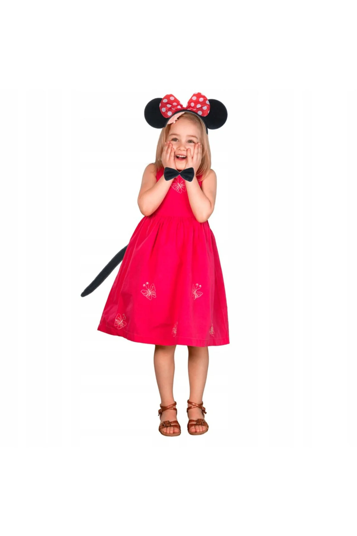 Minnie Mouse Kostüm Seti Taç Kuyruk Papyon Gösteri Seti