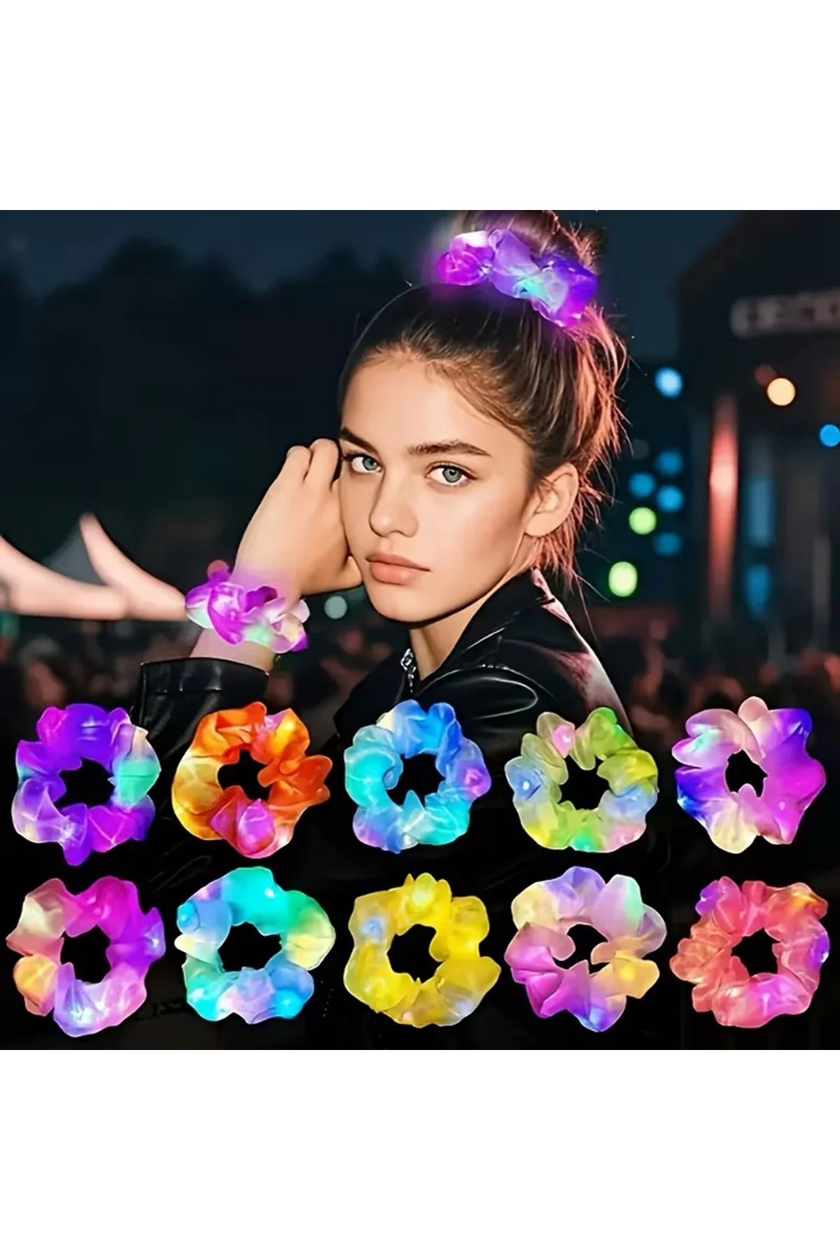 Mint Yeşili Renk Led Işıklı Lastikli Saç Tokası - 3 Modlu Festival & Parti Saç Tokası Mint Yeşili Renk Led Işıklı Lastikli Saç Tokası - 3 Modlu Festival & Parti Saç Tokası