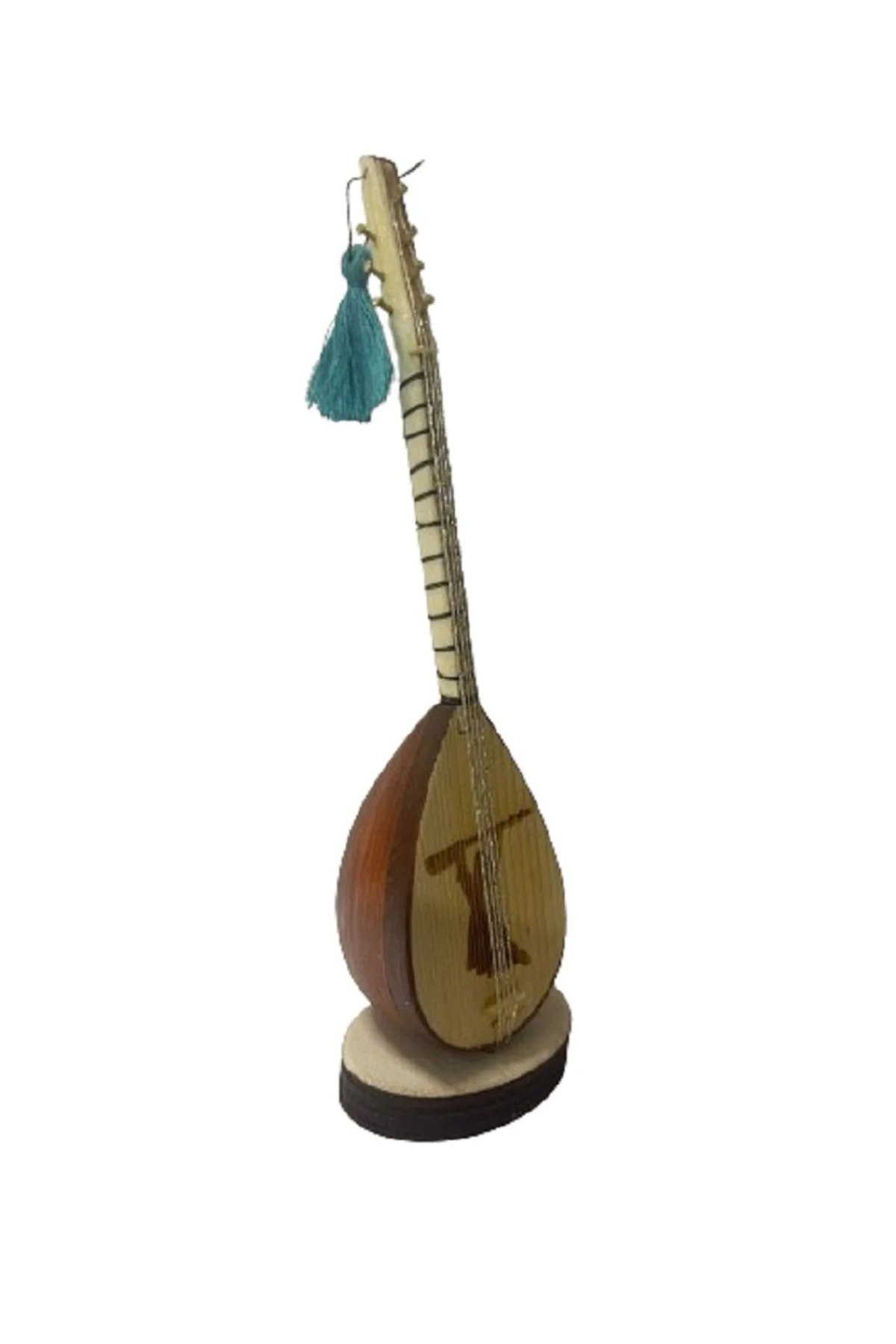 Minyatür Bağlama Saz Masa Üstü Enstrüman Pirsultan Görselli