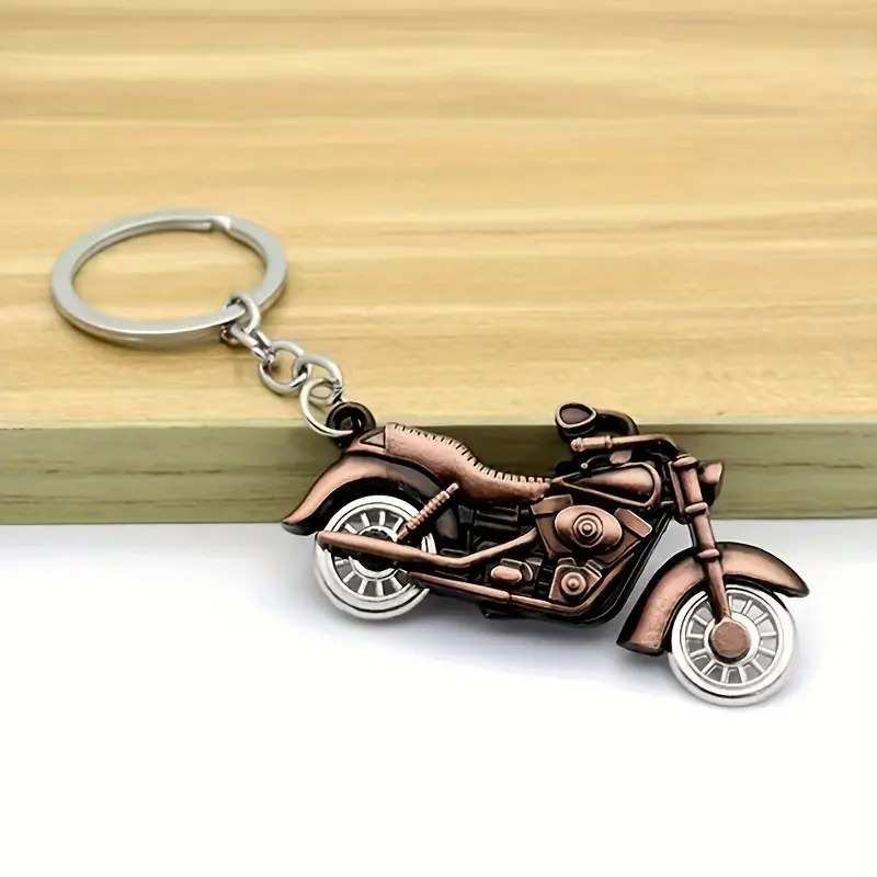 Minyatür Dönebilen Tekerleklerle Retro Motosiklet Anahtarlık& Sırt Çantası Süsü