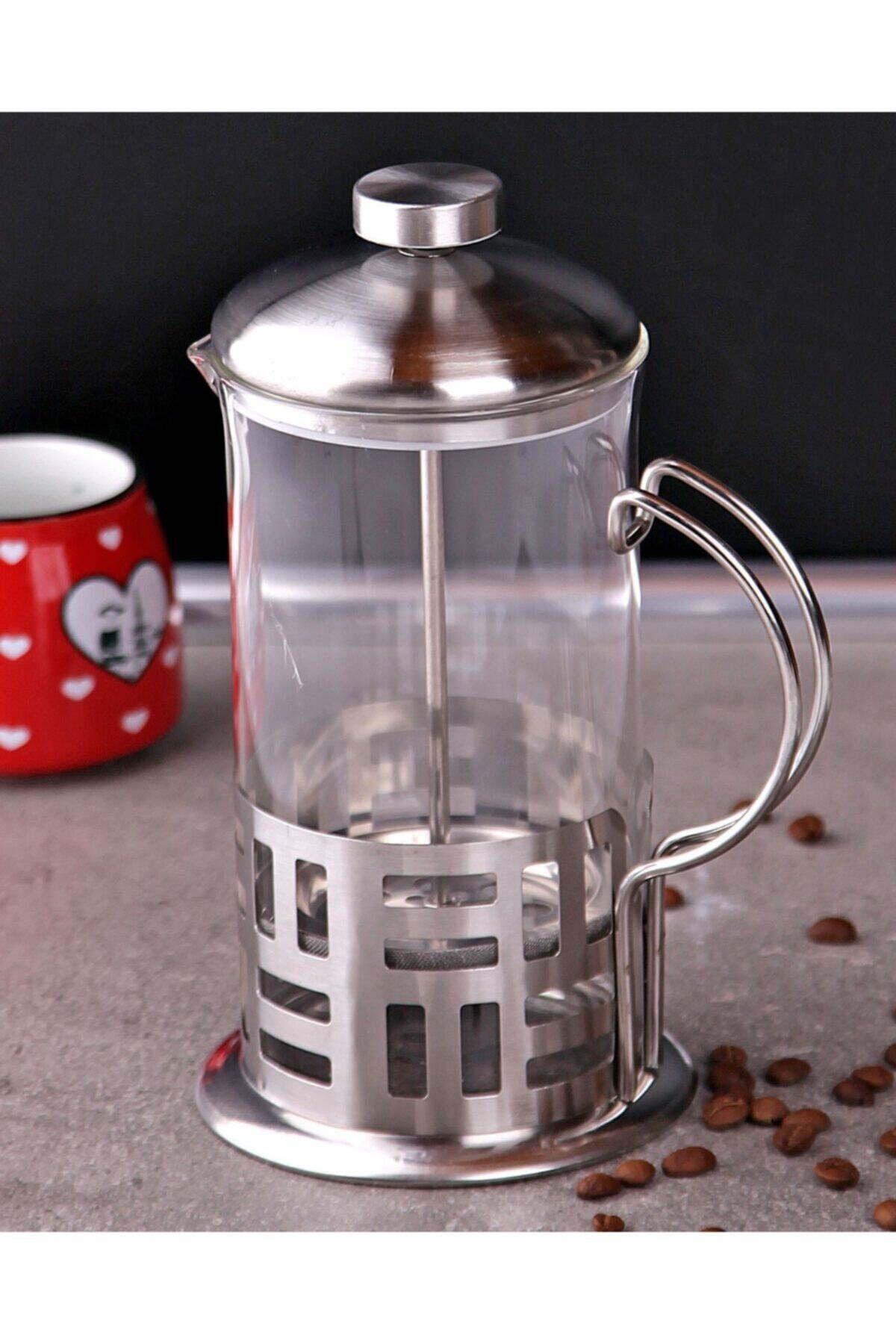 Pazarakos Miraç Cam Metal Saplı French Press 600 Ml
