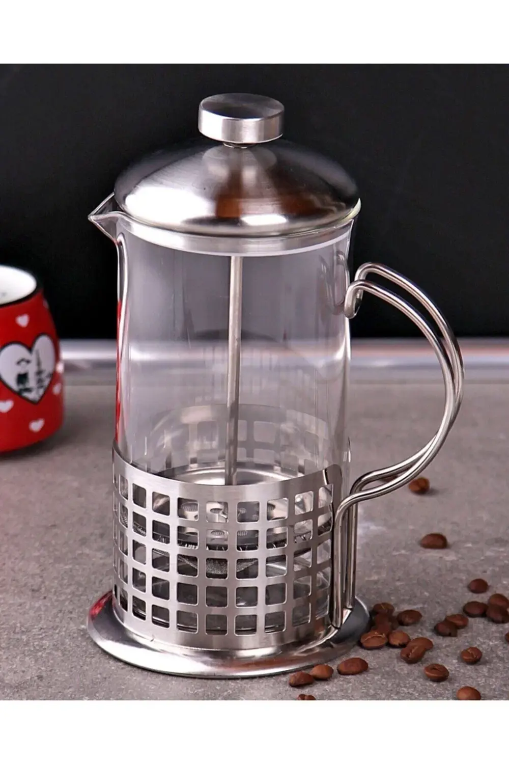 Miraç Cam Metal Saplı French Press 600 ml
