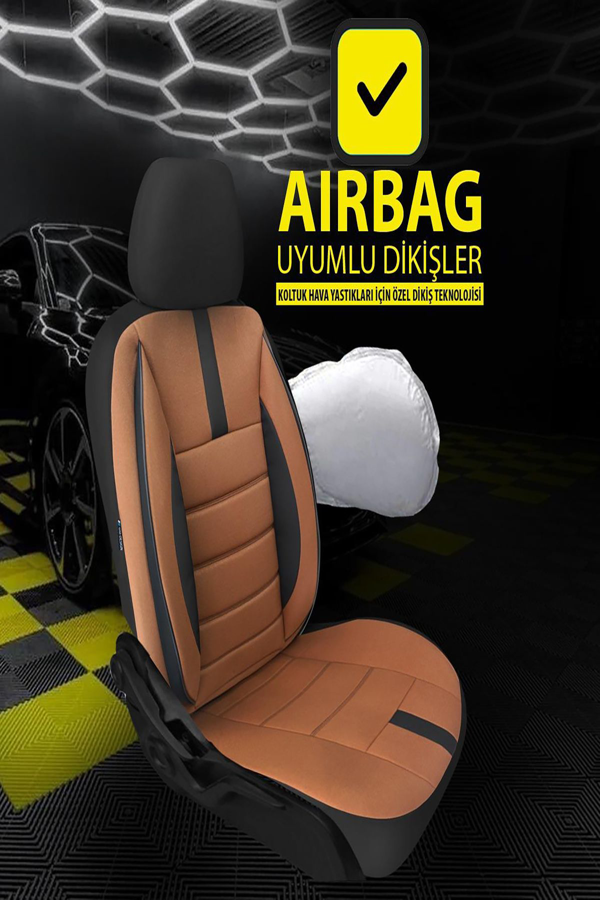 Dgnl Mirage Serisi Taytüyü Kumaş Deri Detayli Airbag Dikimli Oto Koltu