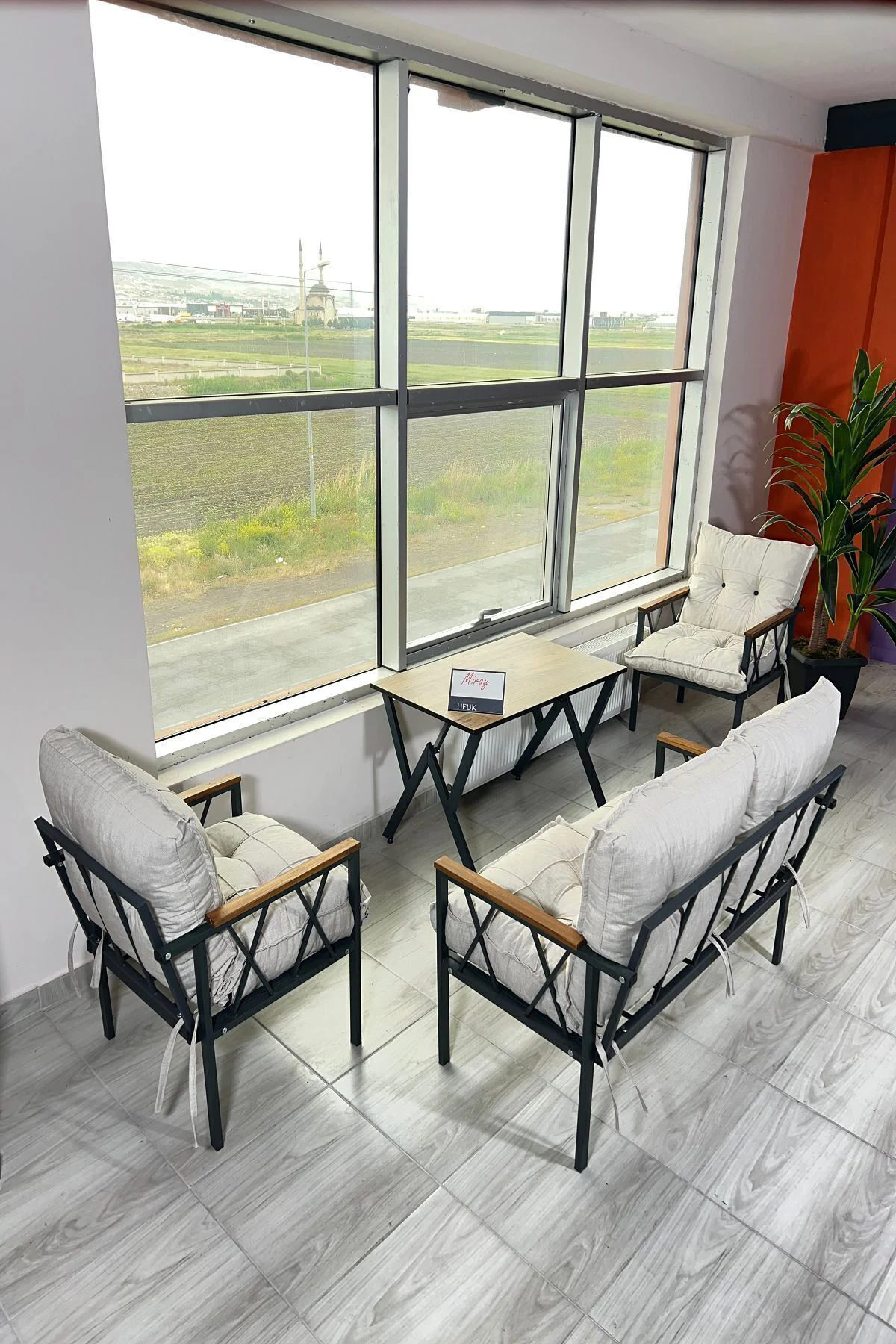 Miray 211 Masalı Krem Fermuarlı Bahçe Balkon Takımı, Salon, Teras