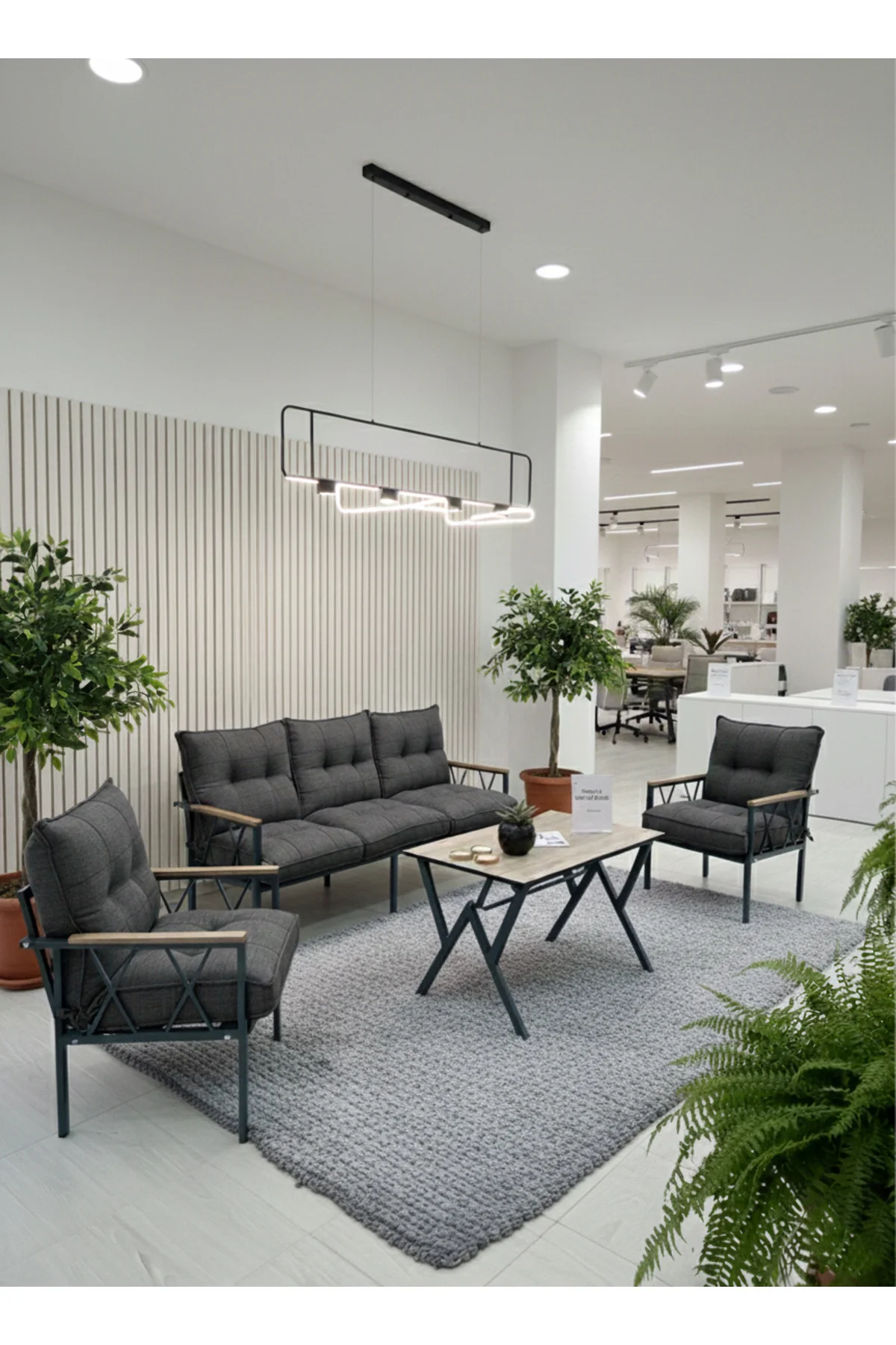 Miray 311 Masalı Antrasit Fermuarlı Bahçe Balkon Takımı, Salon, T
