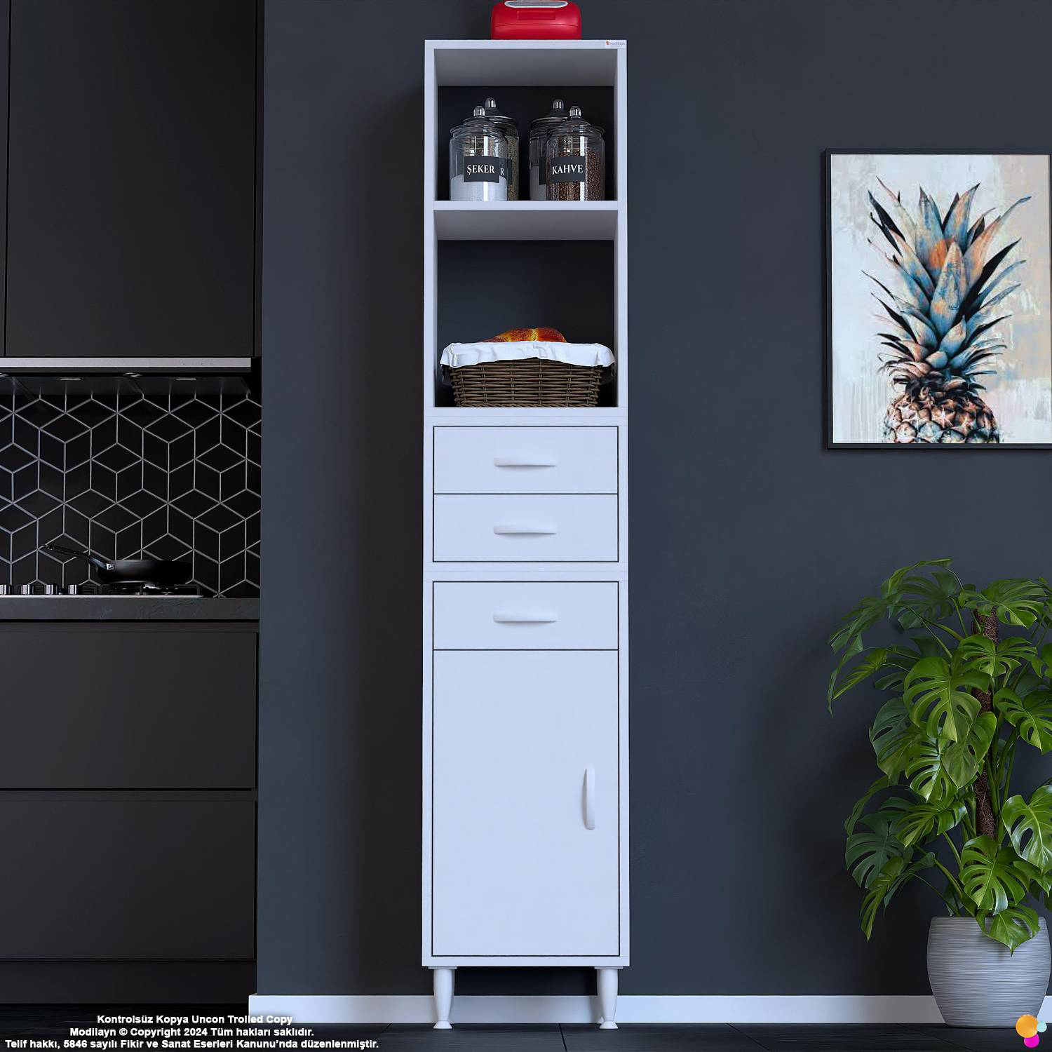 Miray 50 cm Mutfak Standı Mutfak Rafı Çok Amaçlı Dolap Beyaz Kile Miray 50 cm Mutfak Standı Mutfak Rafı Çok Amaçlı Dolap Beyaz Kile - Görsel 3