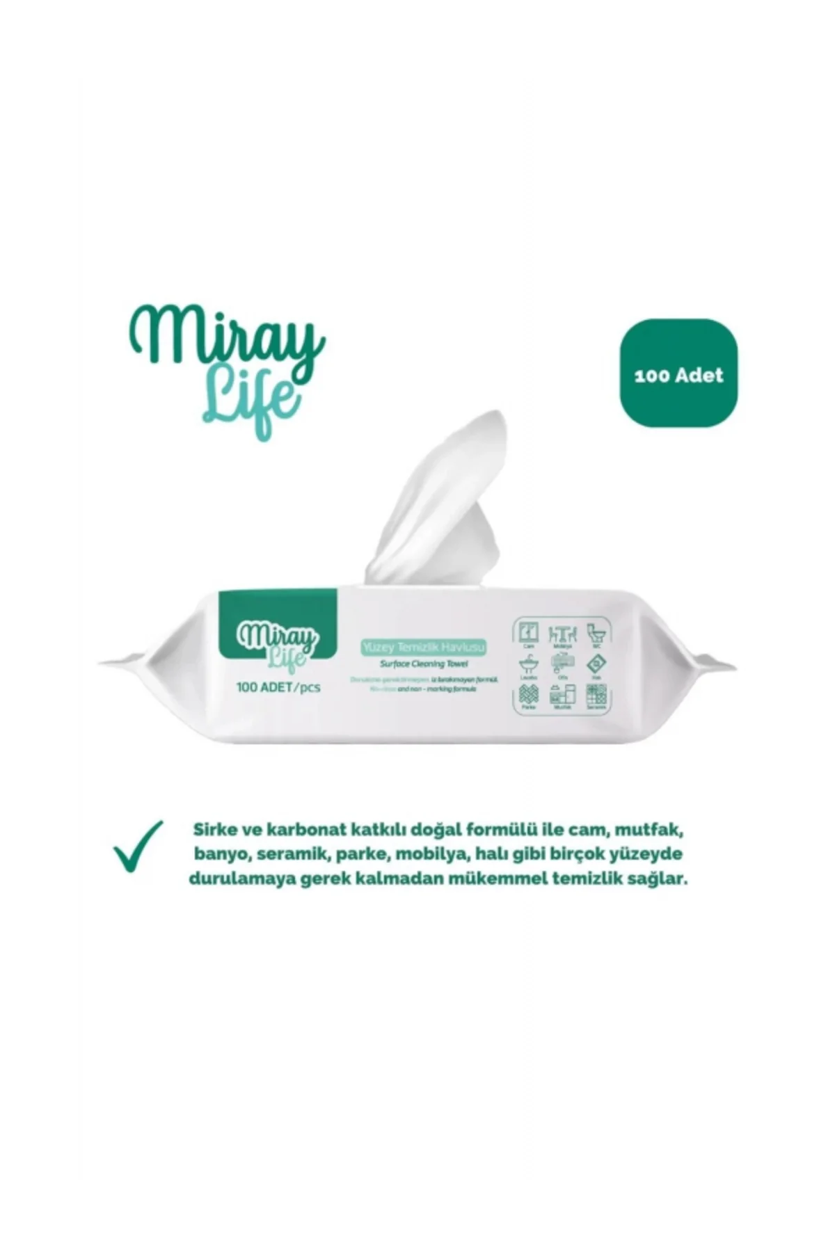 Miray Life Easy Clean Yüzey Temizlik Havlusu Adet Beyaz Sabun 100 lü Miray Life Easy Clean Yüzey Temizlik Havlusu Adet Beyaz Sabun 100 lü