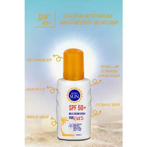 Mişa Sun Spf 50+ Güneş Sütü Krem Spray Çocuk 200 Ml