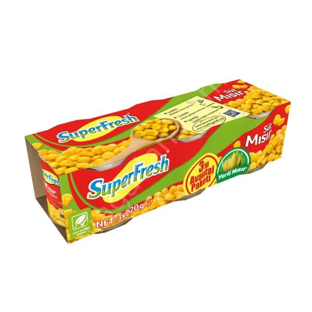 Mısır 3x200gr - Taze ve Lezzetli Konserve Mısır