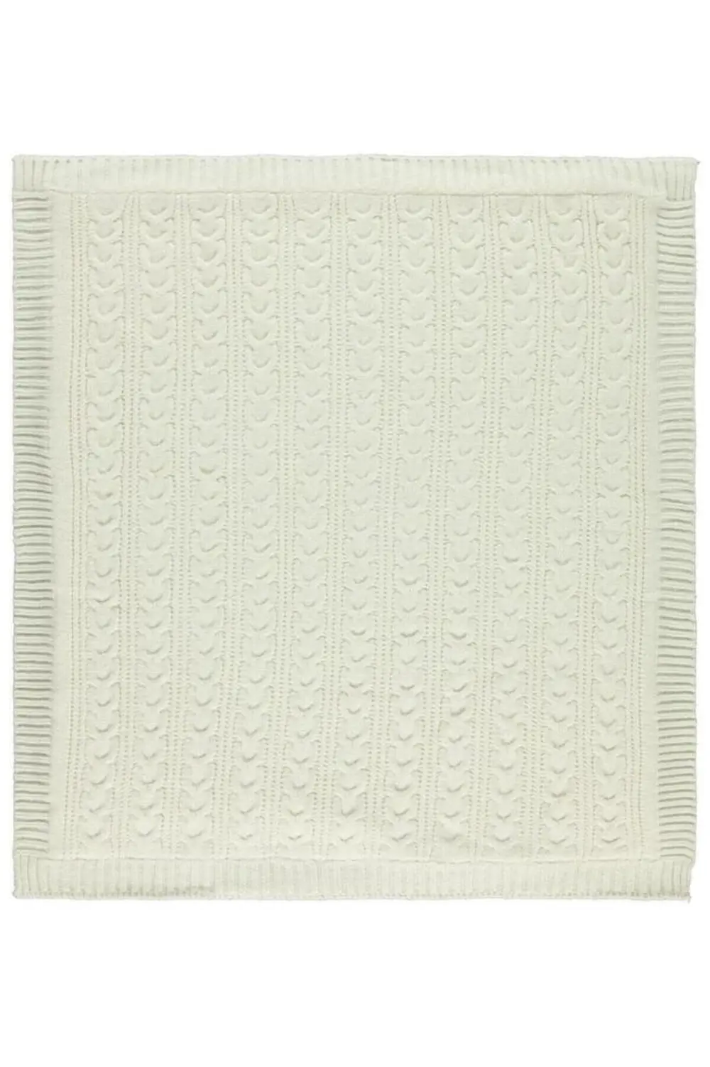 Misket At Kuyruğu Desenli Triko Battaniye (krem / 75x95) Çizgili 