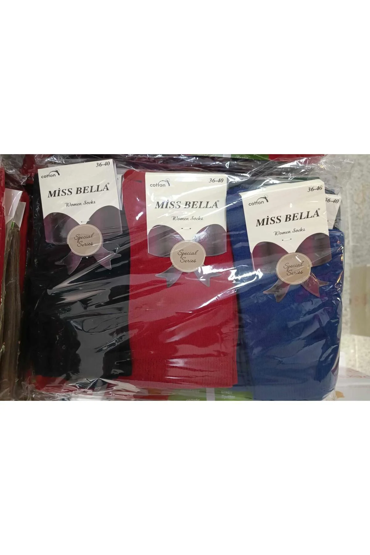 Miss Bella Kadın Pamuklu Soket Düz Koyu Pastel Çorap 01- 6 Adet