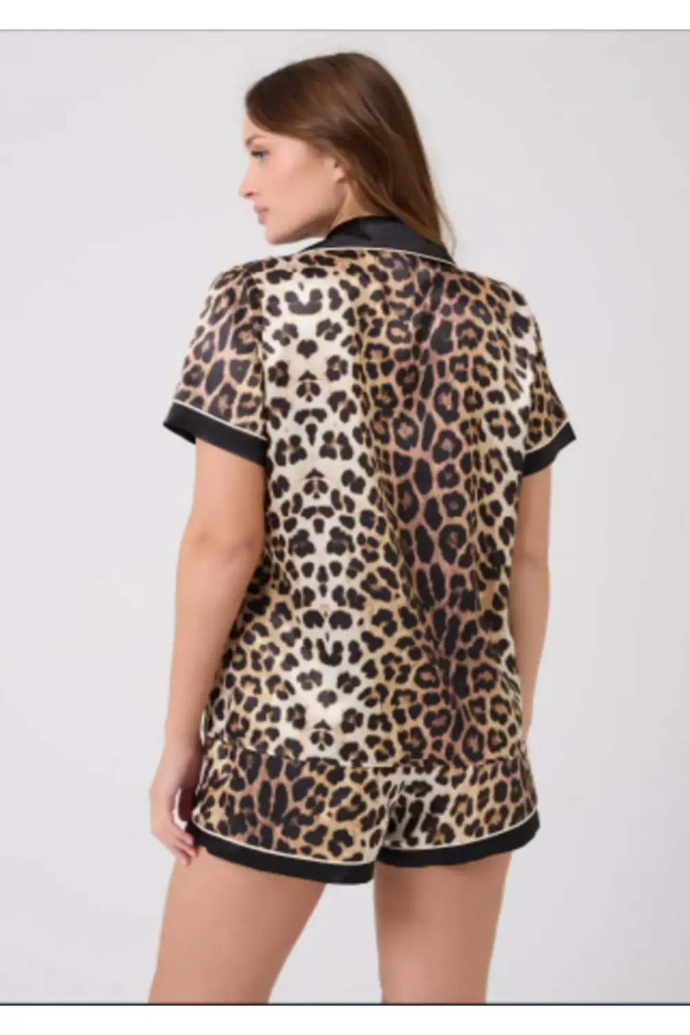 MissAyza 1600 Saten V.S Model Şortlu Pijama Takım