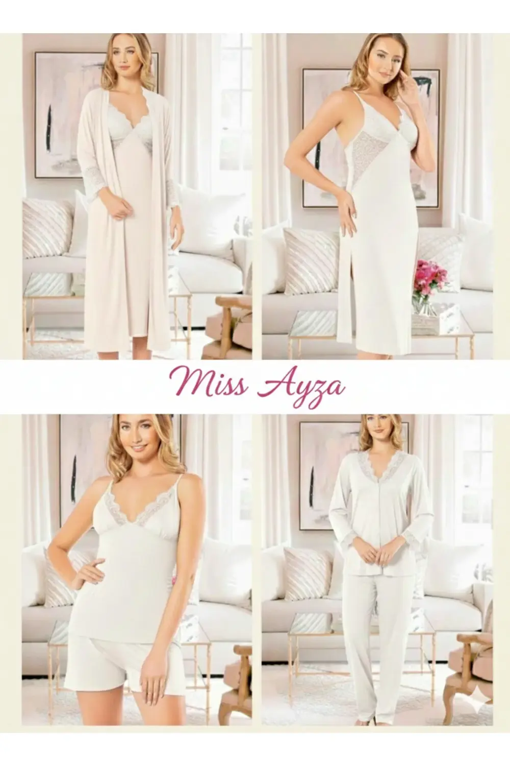 MissAyza 340 PENYE 6'LI UZUN GECELİK ve SABAHLIK TAKIM