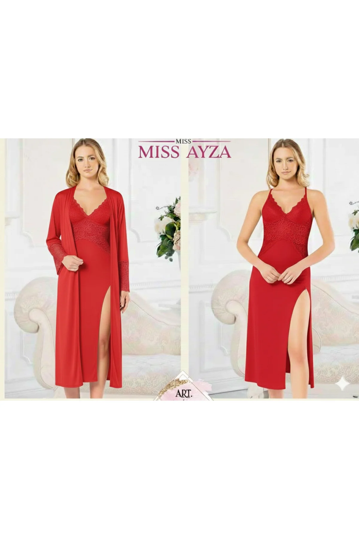 MissAyza 350 PENYE 6'LI UZUN GECELİK SABAHLIK SETİ