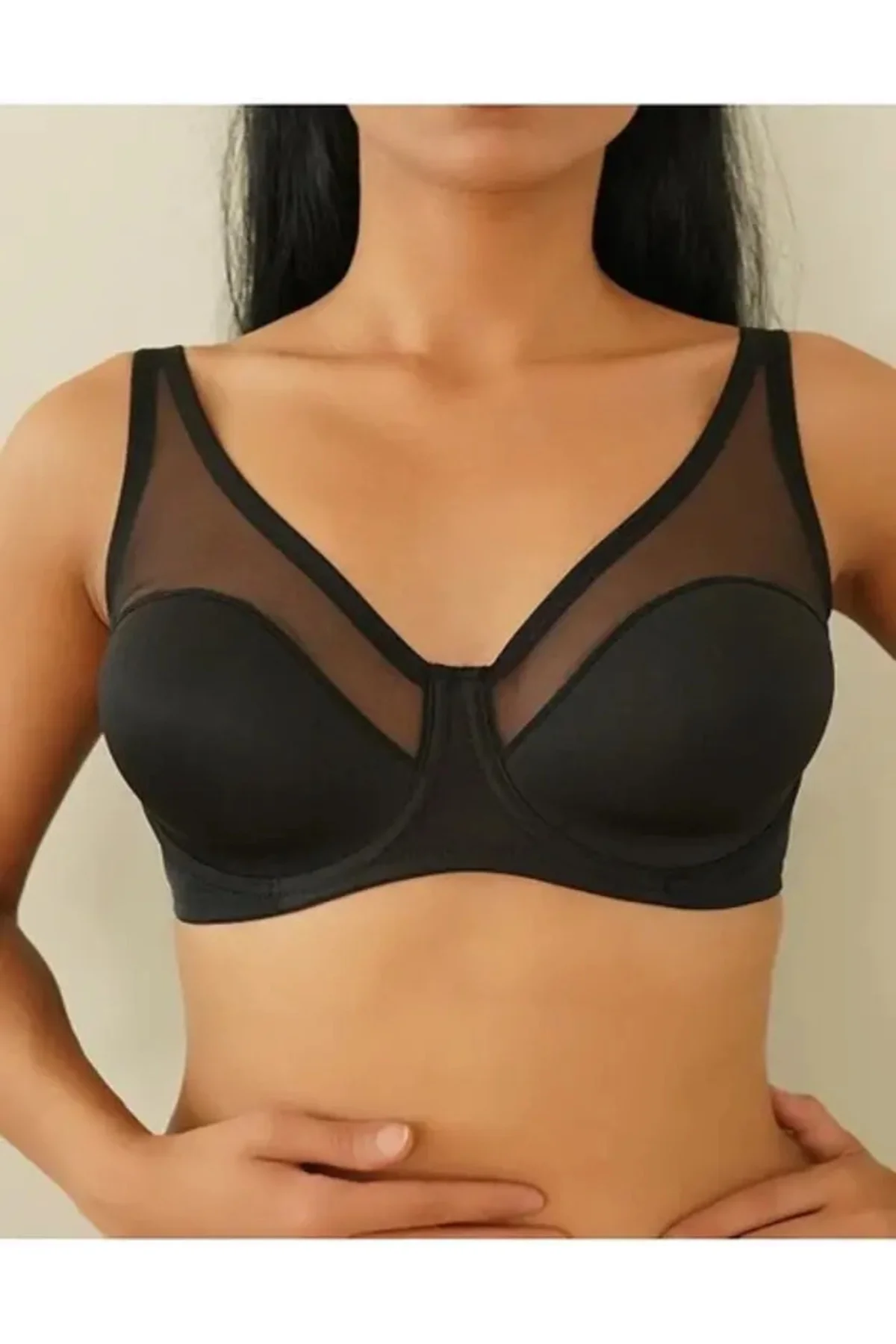 MissAyza 9200 B-C-D Cup Tül Detaylı Toparlayıcı Soft Sütyen Tekli