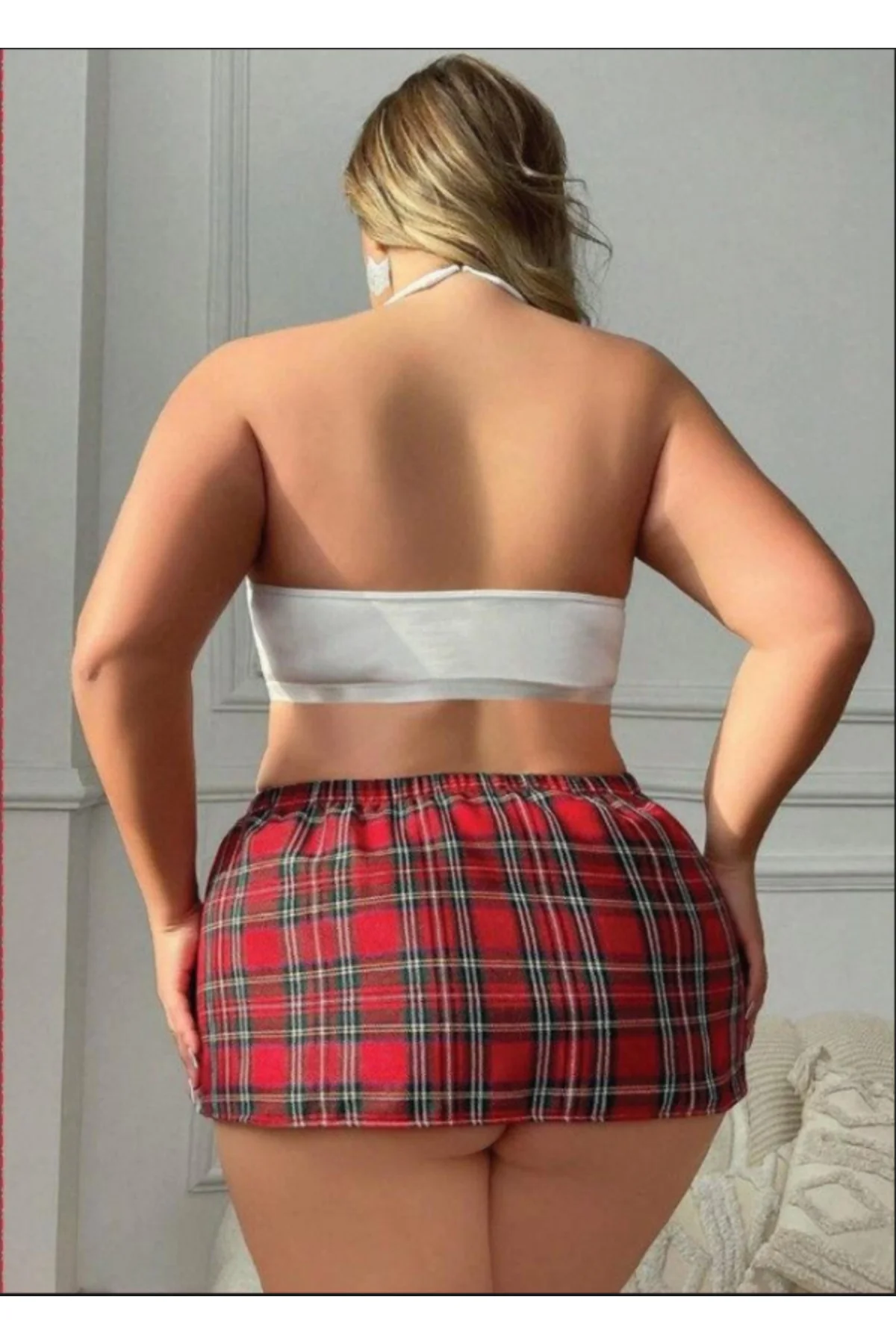 MissAyza Büyük Beden Ekoseli Okul Temalı Fantazi Kostüm - Plus Size 3 Parça Set MissAyza Büyük Beden Ekoseli Okul Temalı Fantazi Kostüm - Plus Size 3 Parça Set