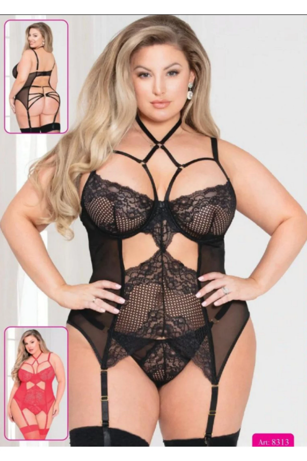 MissAyza Büyük Beden Dantelli Jartiyerli Body - Sexy Büstiyer Takım MissAyza Büyük Beden Dantelli Jartiyerli Body - Sexy Büstiyer Takım